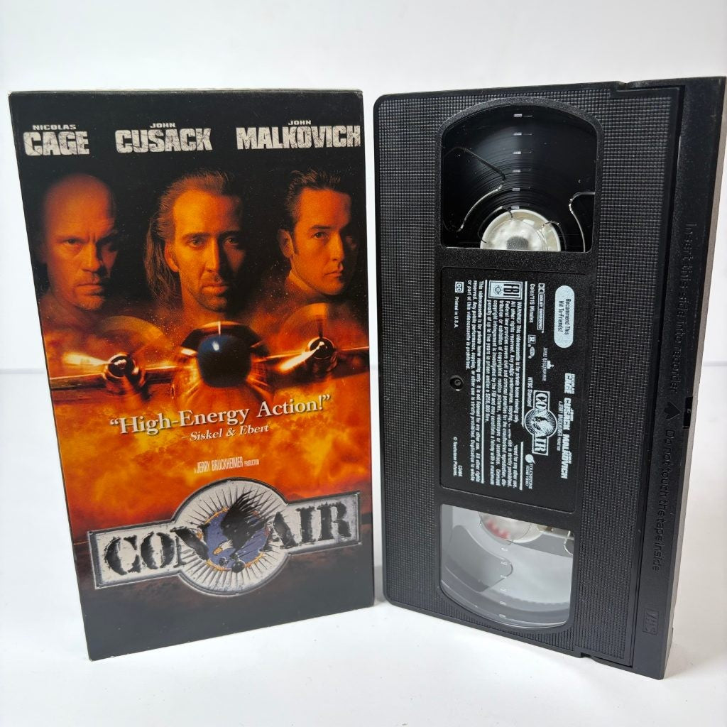 Con Air VHS Nicolas Cage John Cusack Malkovich Touchstone Action Movie