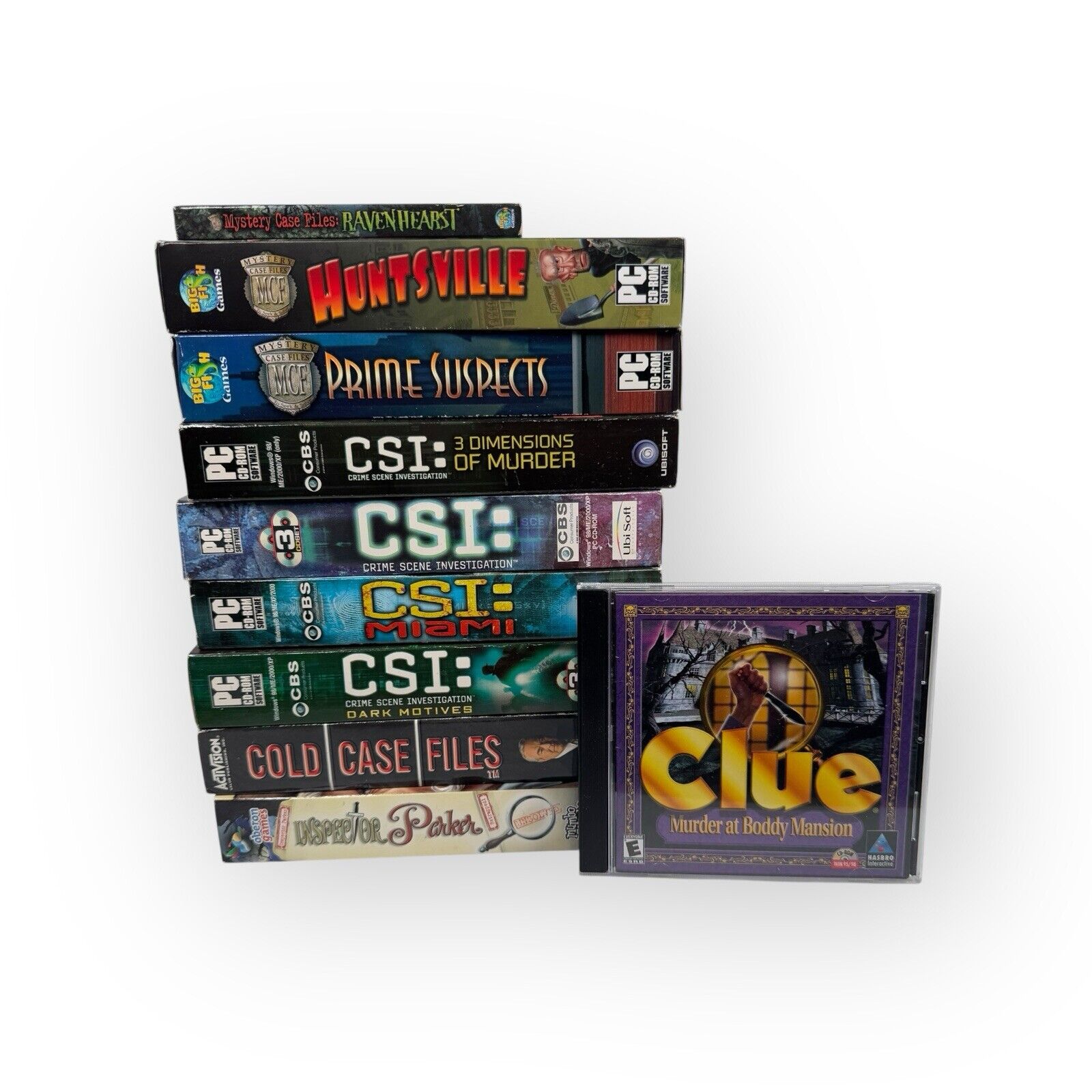 Lot of 10 Mystery Crime PC Games in Retail Boxes CSI, Cold Case Files & More