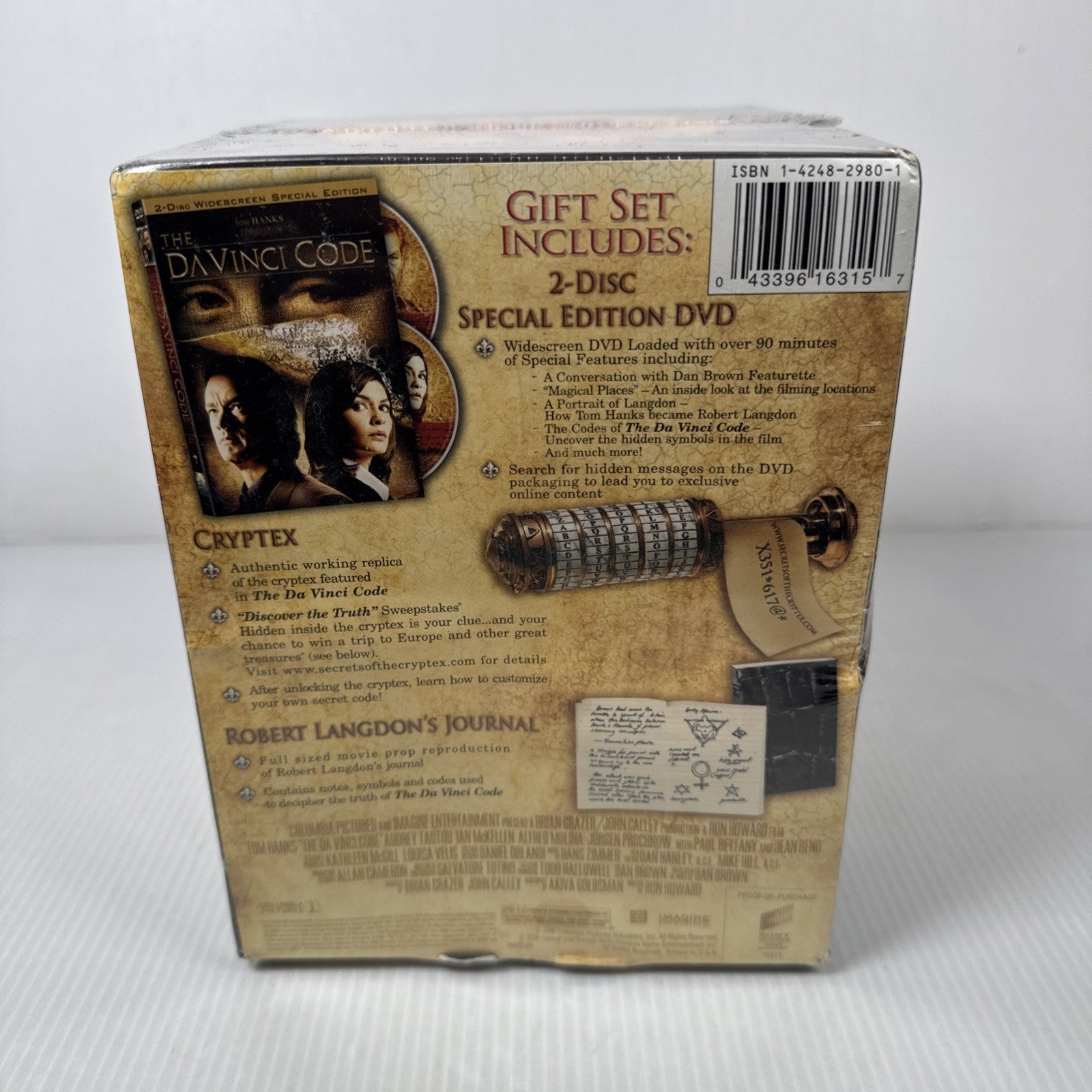 The Da Vinci Code – Deluxe Collector Gift Set (2 DVDs + Cryptex + Journal) – New