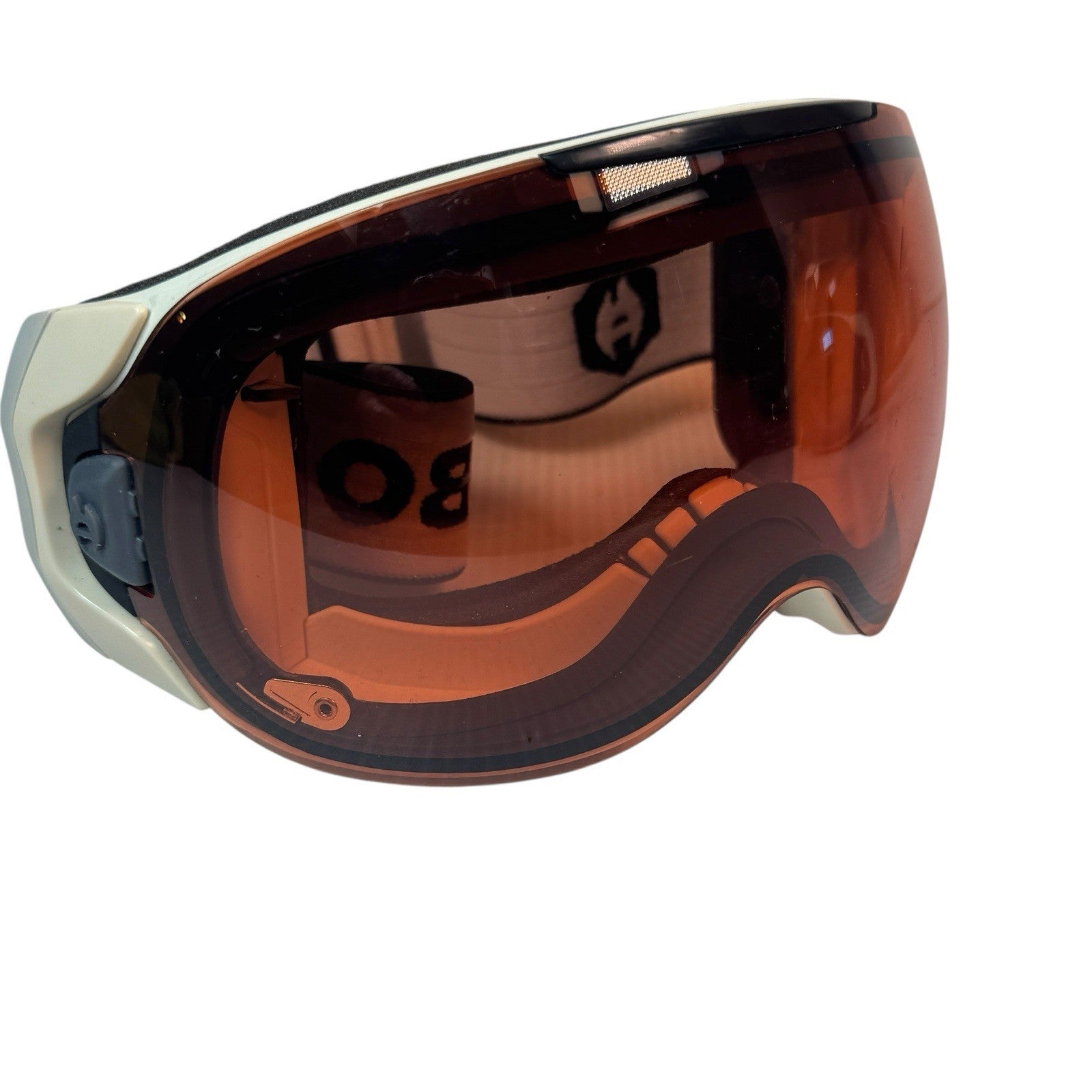 Abom Heated Anti-Fog Ski Snowboard Goggles White Frame Amber Lens