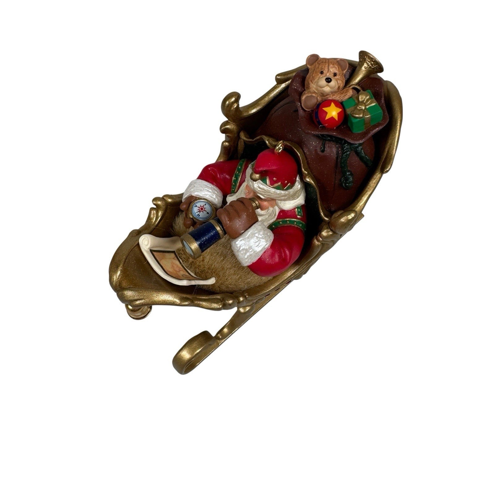 Lot Of 2 Hallmark Club Exclusive Ornaments Plotting The Course Christmas Window