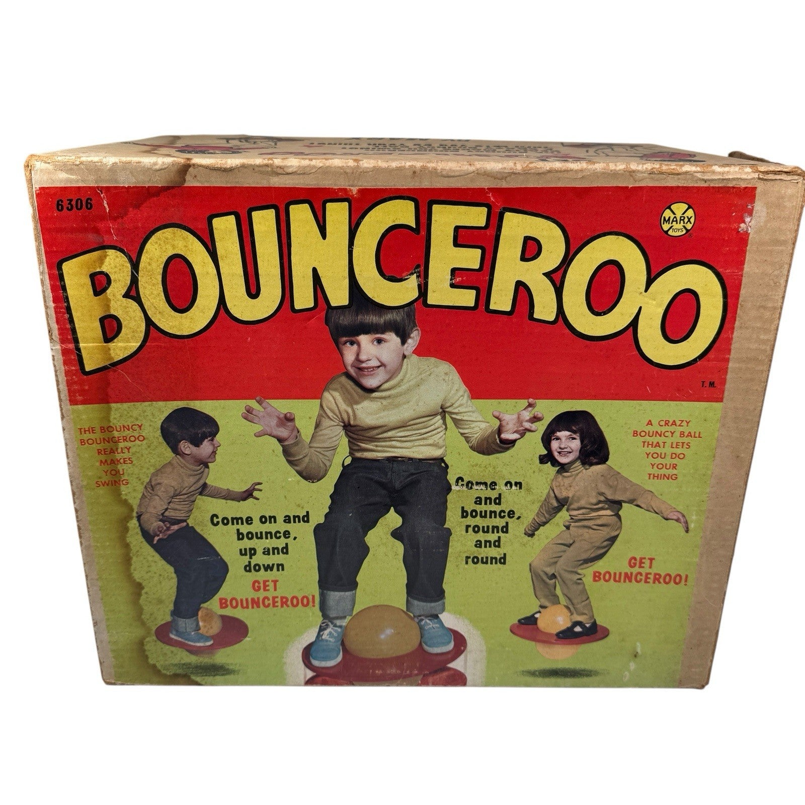 Rare Marx 1970s Bounceroo Bouncing Toy Complete w/ Air Pump Adapter & Manual