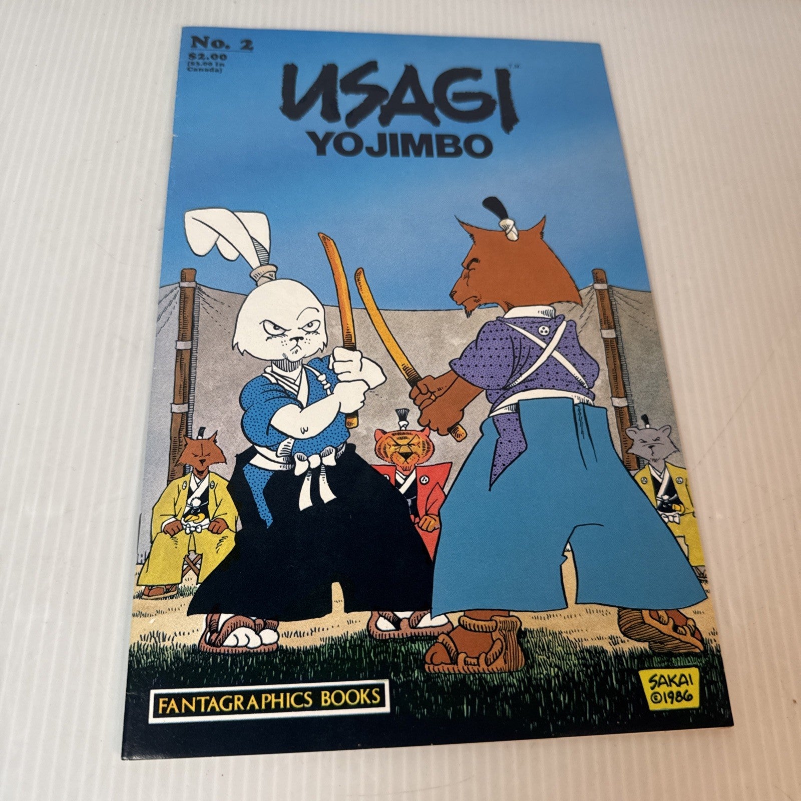 Usagi Yojimbo #2, September 1987, Fantagraphics Comics,  Sakai, FN