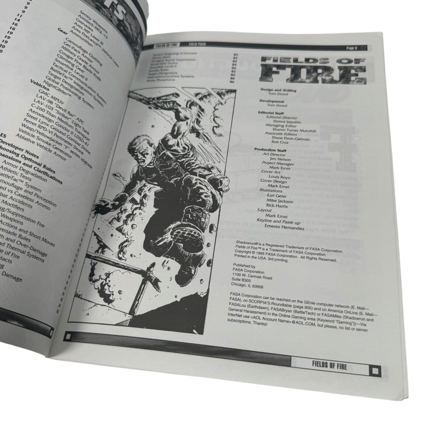 FASA Corporation Shadowrun RPG Sourcebook 7114 Fields Of Fire 1994