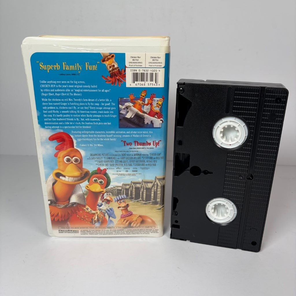Chicken Run VHS 2000 DreamWorks Clamshell Aardman Wallace & Gromit Creators