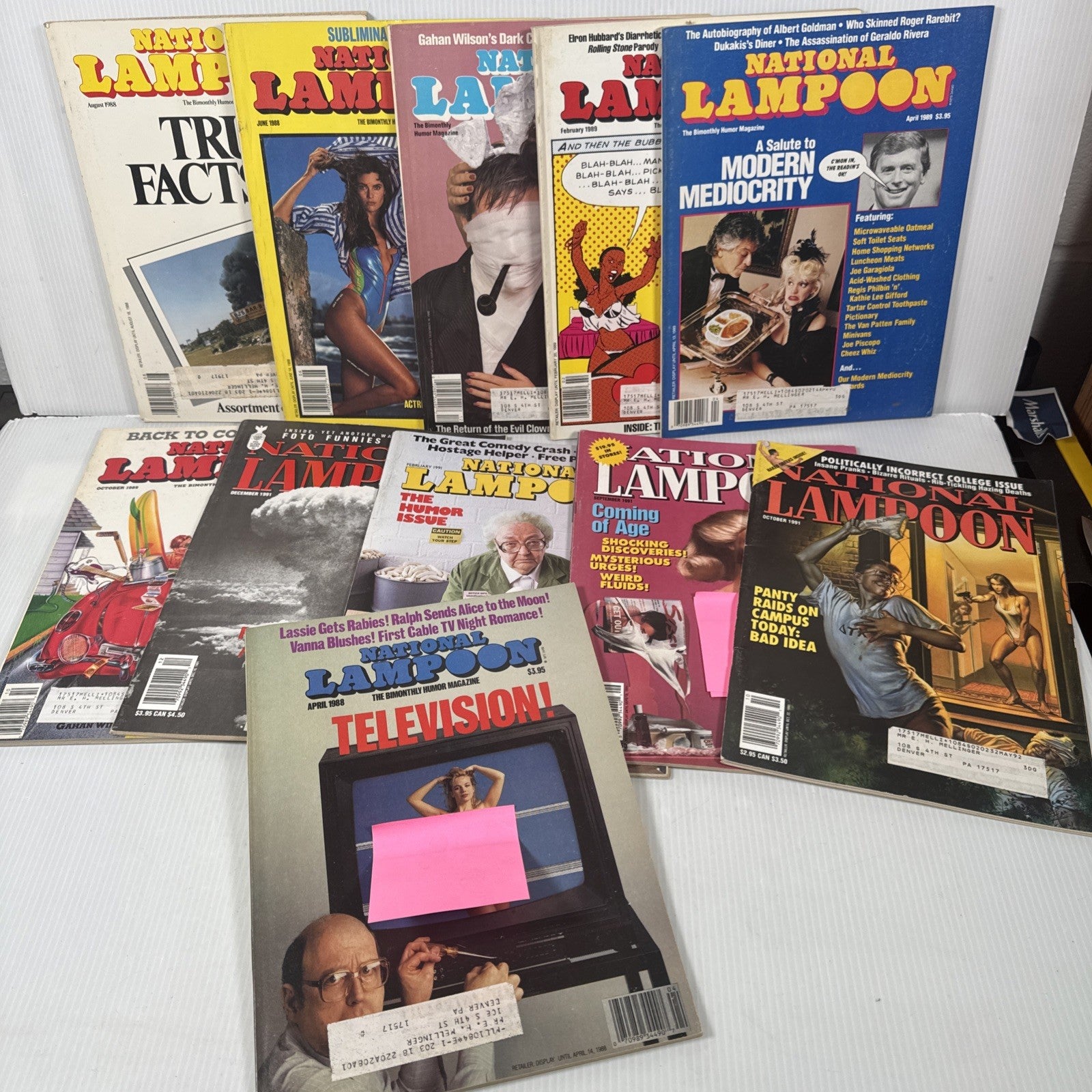 Lot of 10 VTG National Lampoon Comedy Magazines from 1988-1991 Rare Backissues
