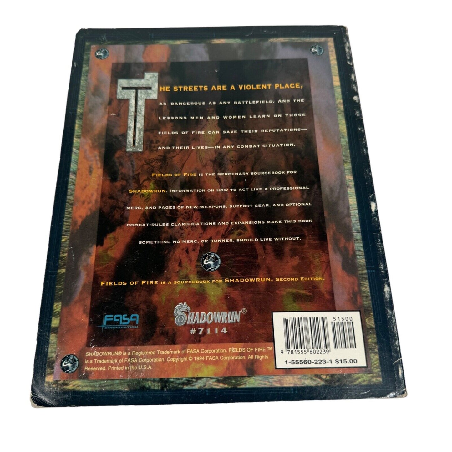 FASA Corporation Shadowrun RPG Sourcebook 7114 Fields Of Fire 1994