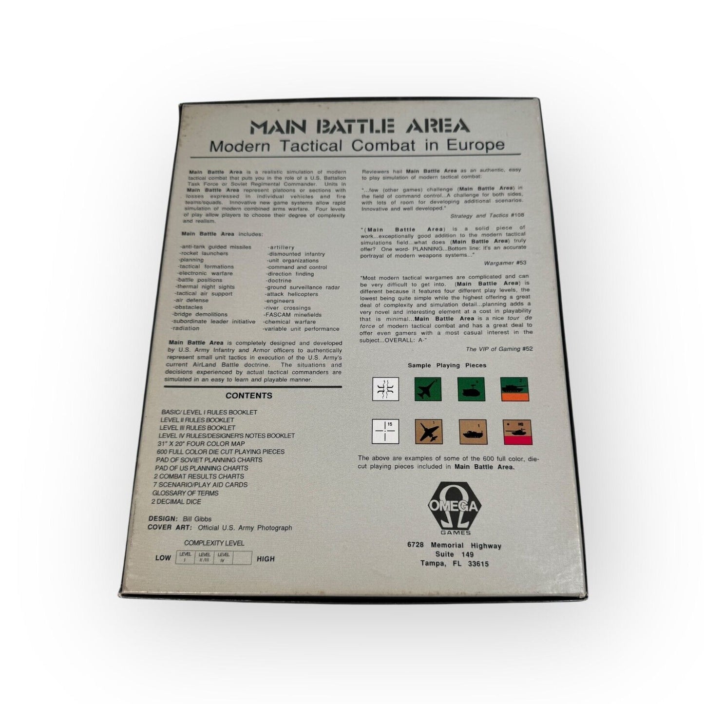 Main Battle Area: Modern Tactical Combat In Europe Omega Games 1985 Complete