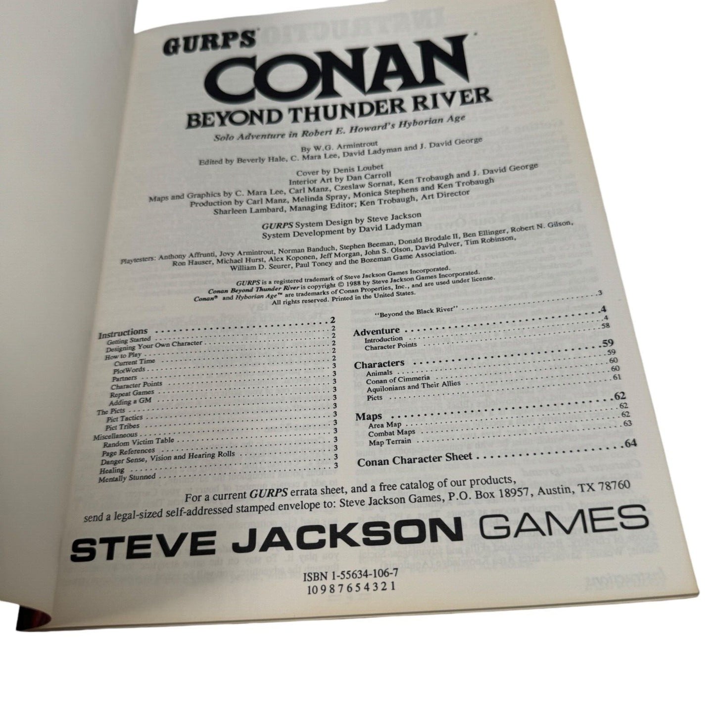 Conan Beyond Thunder River Solo Adventure GURPS Steve Jackson Games VG+