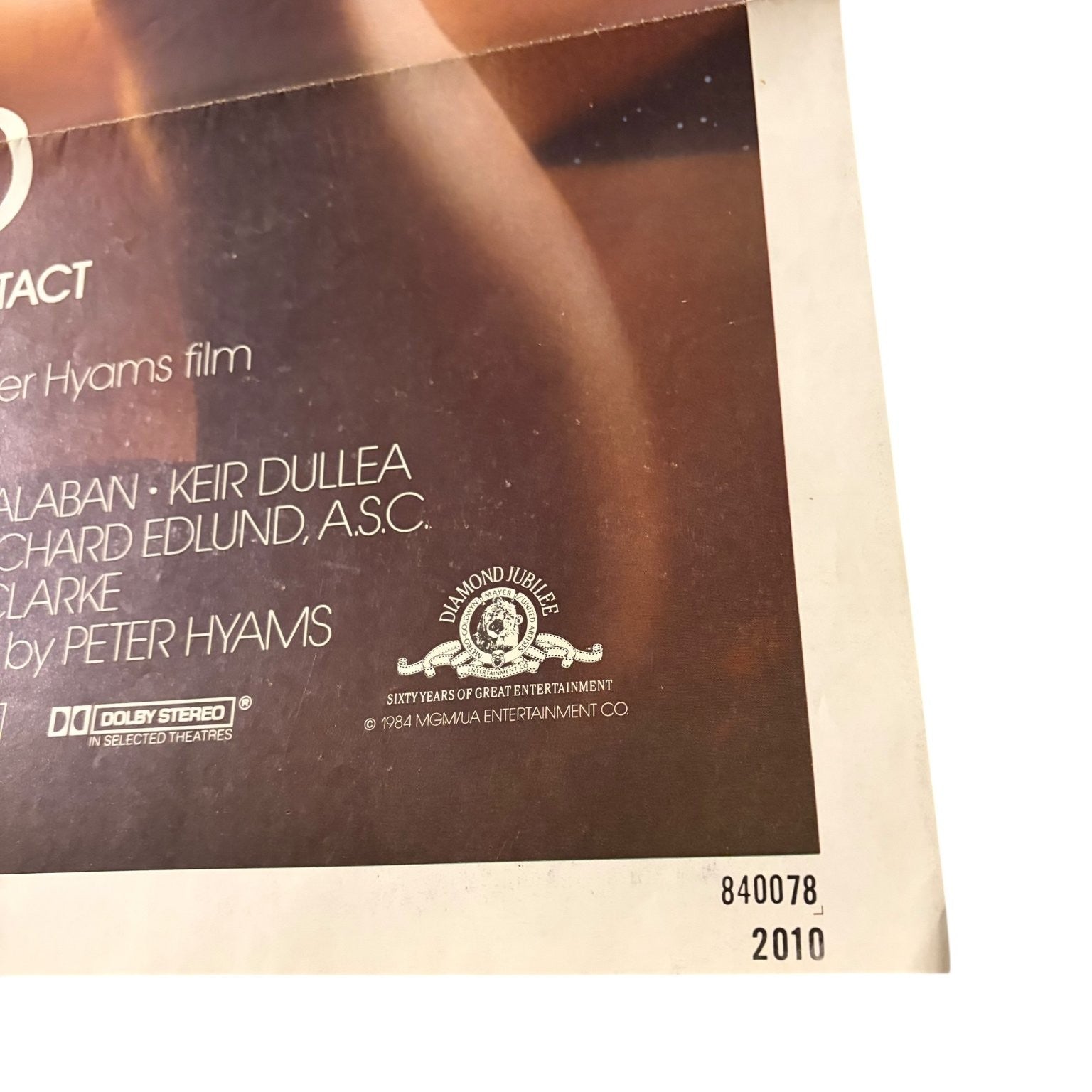 2010 The Year We Make Contact 1984 One Sheet Movie Poster Roy Scheider Sci-Fi