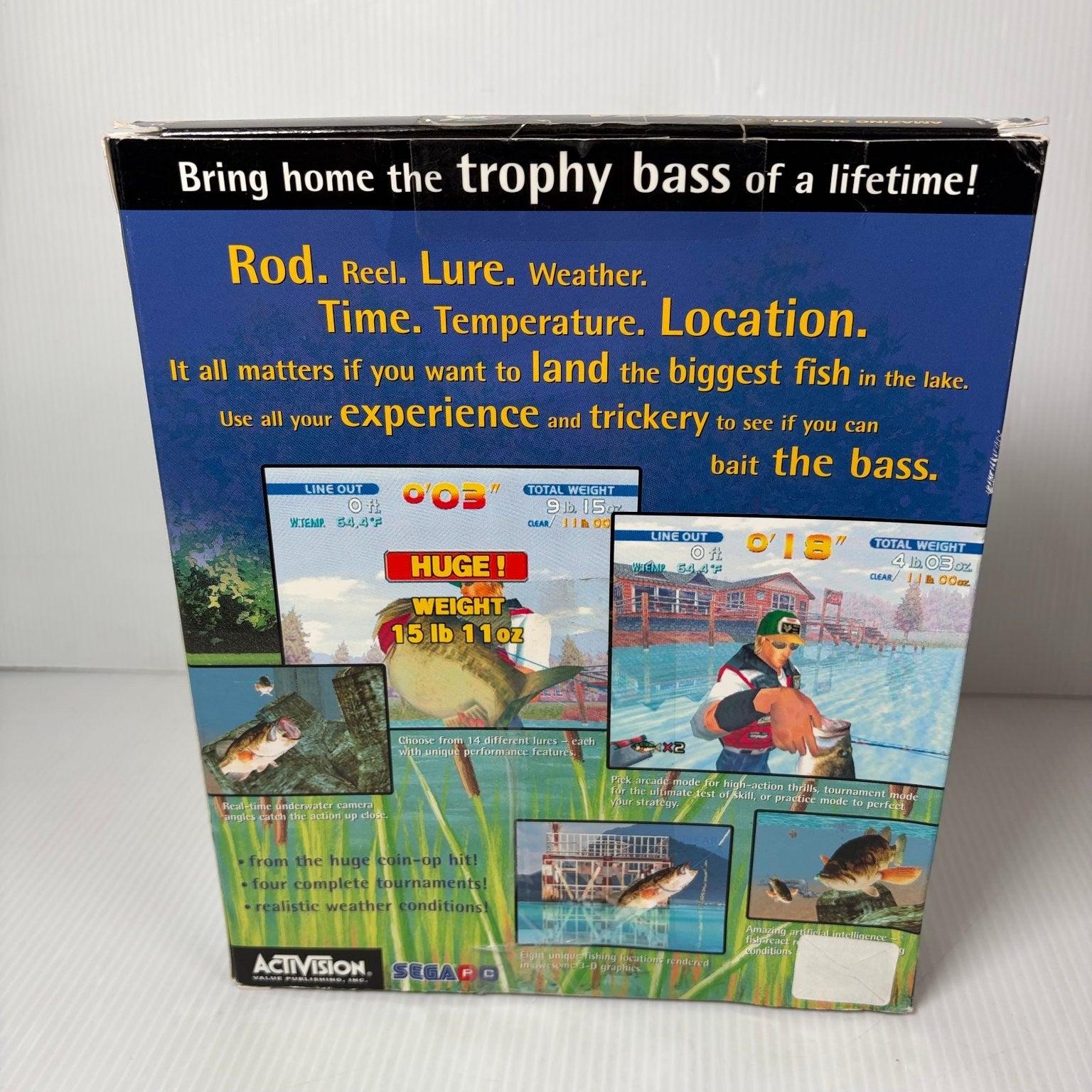Sega Bass Fishing Big Box PC Video Game Fishing Simulation Complete RARE