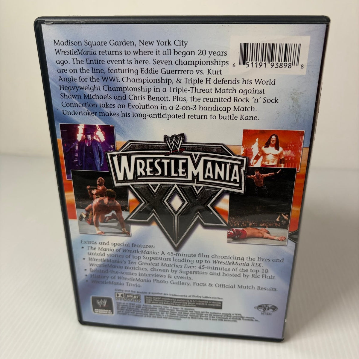 WrestleMania XX DVD 2004 Eddie Guerrero Triple H Shawn Michaels 3-Disc Set NTSC