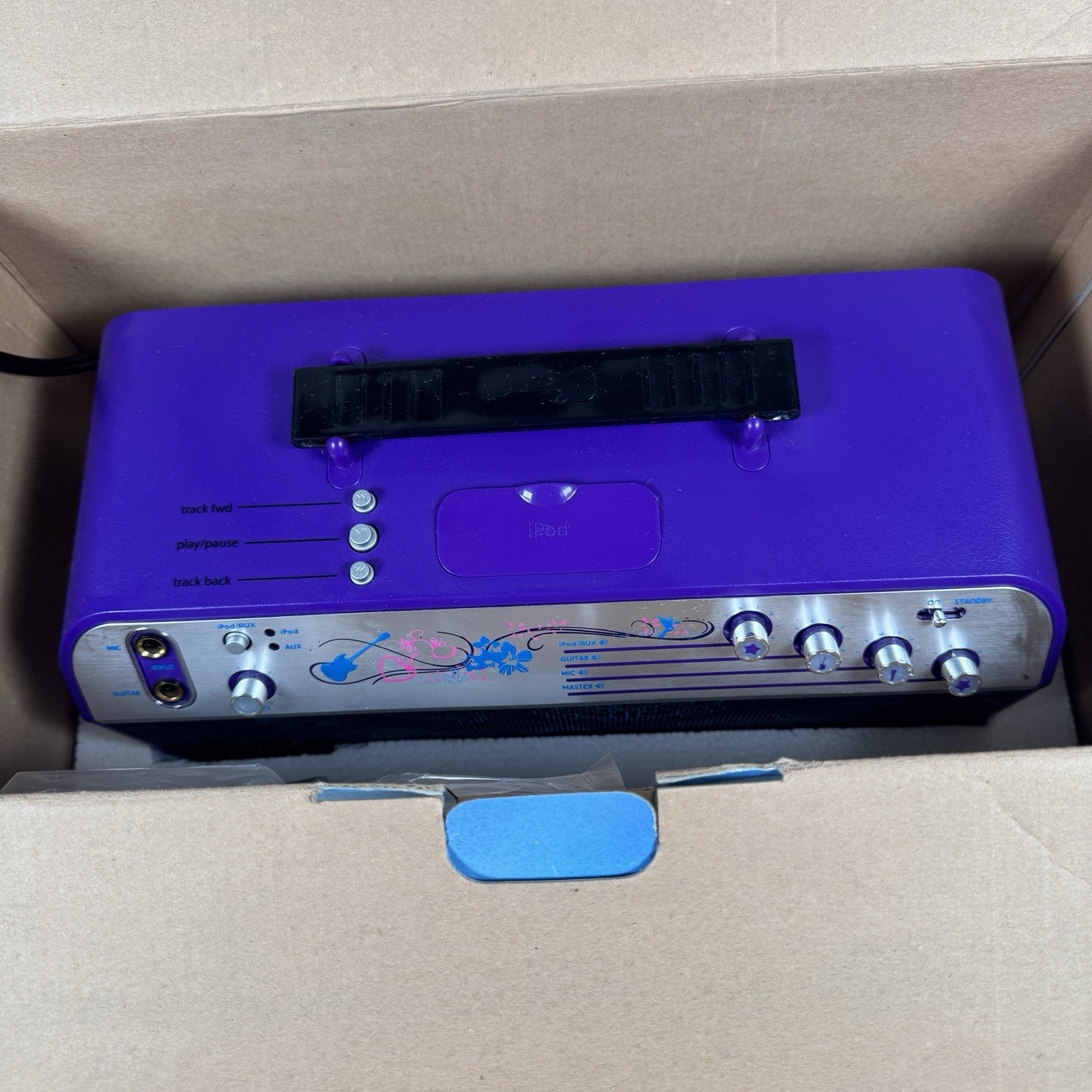 Disney Hannah Montana iPod Dock Guitar Mic Amp Speaker System Boombox 2007