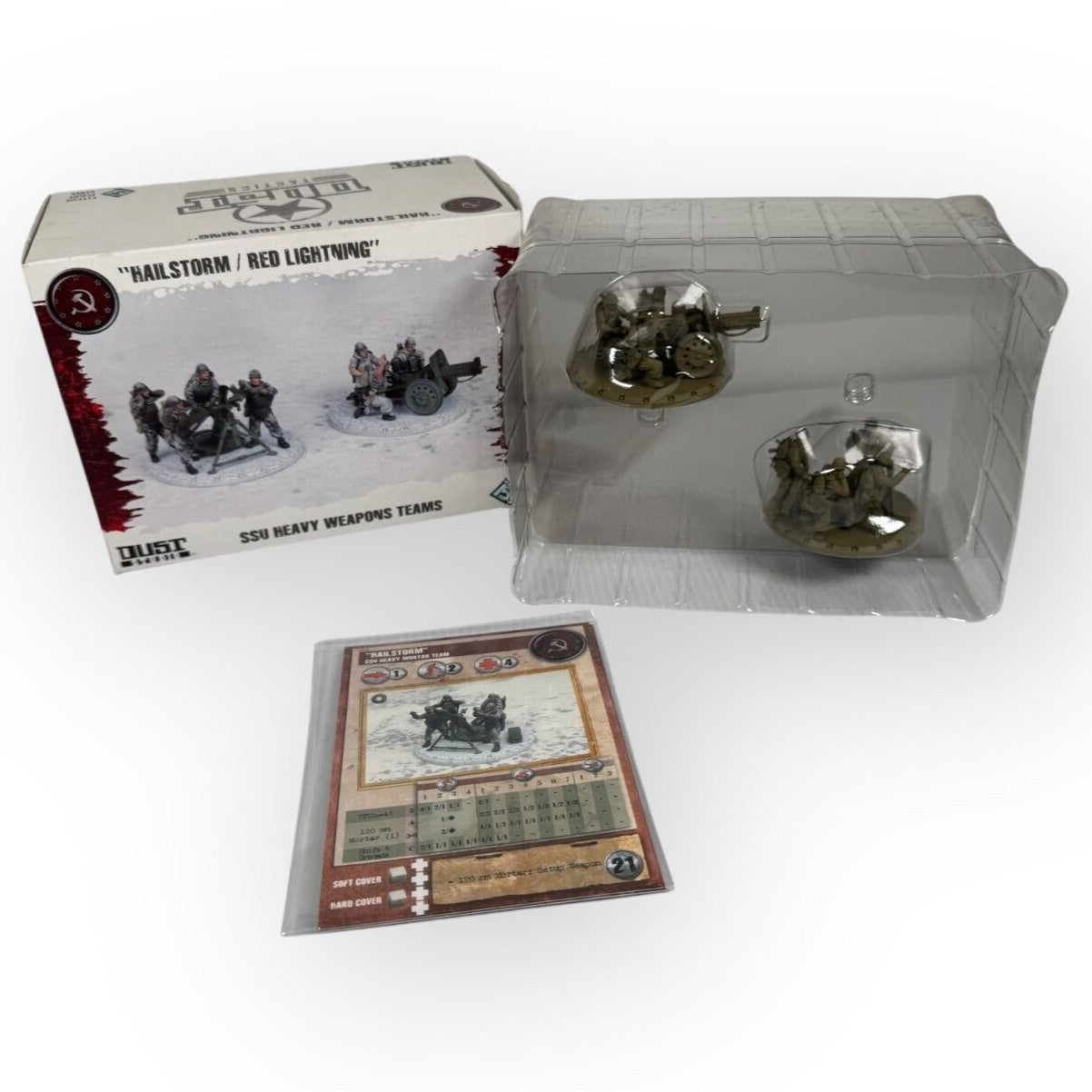 Dust Tactics SSU Heavy Weapons Teams Hailstorm / Red Lightning Set (Open Box)