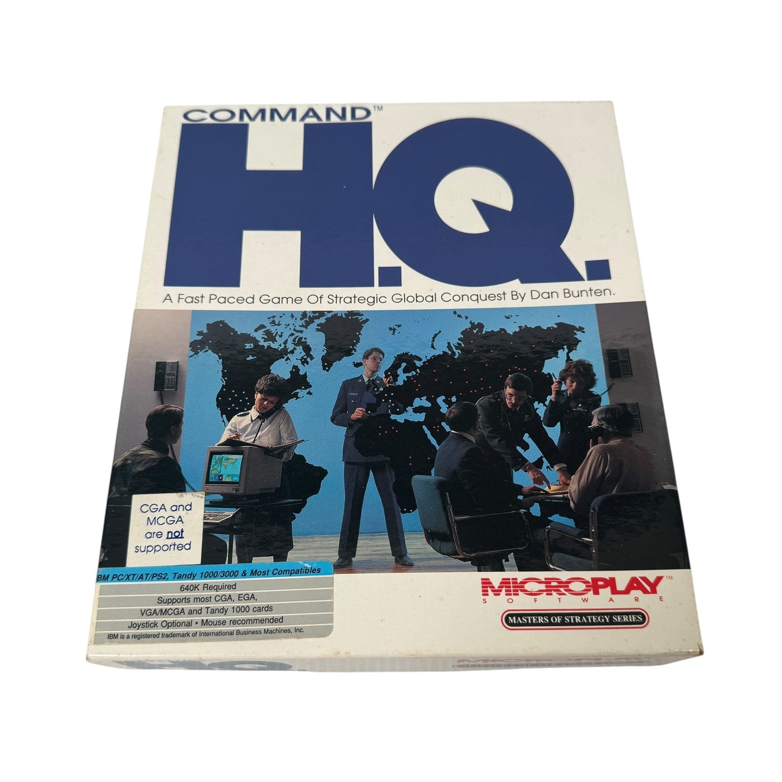 Vintage Command HQ PC Game 5.25" Disks Microplay 1990 Complete Big Box Strategy