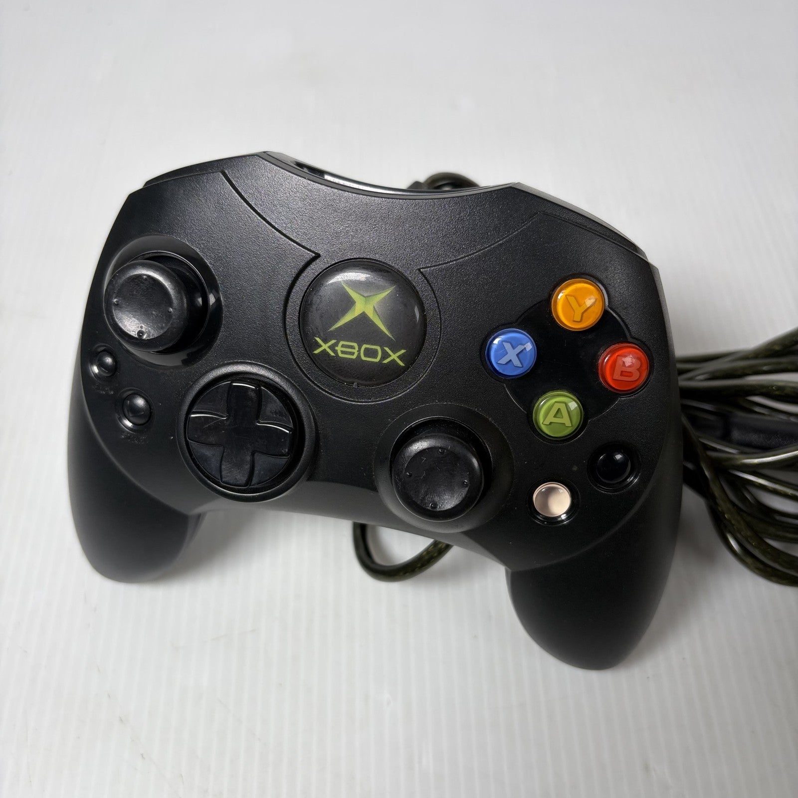 Original Microsoft Xbox Controller S Black Wired OEM Official Tested Working