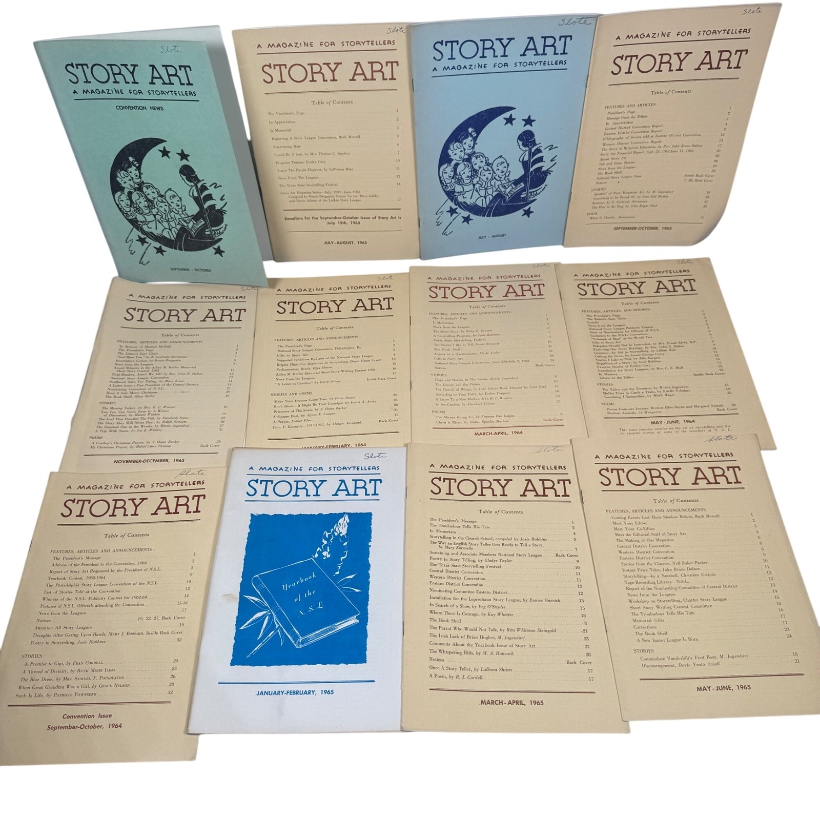 Story Art Magazines Mixed Lot (1963-1969) National Story League w/ Index