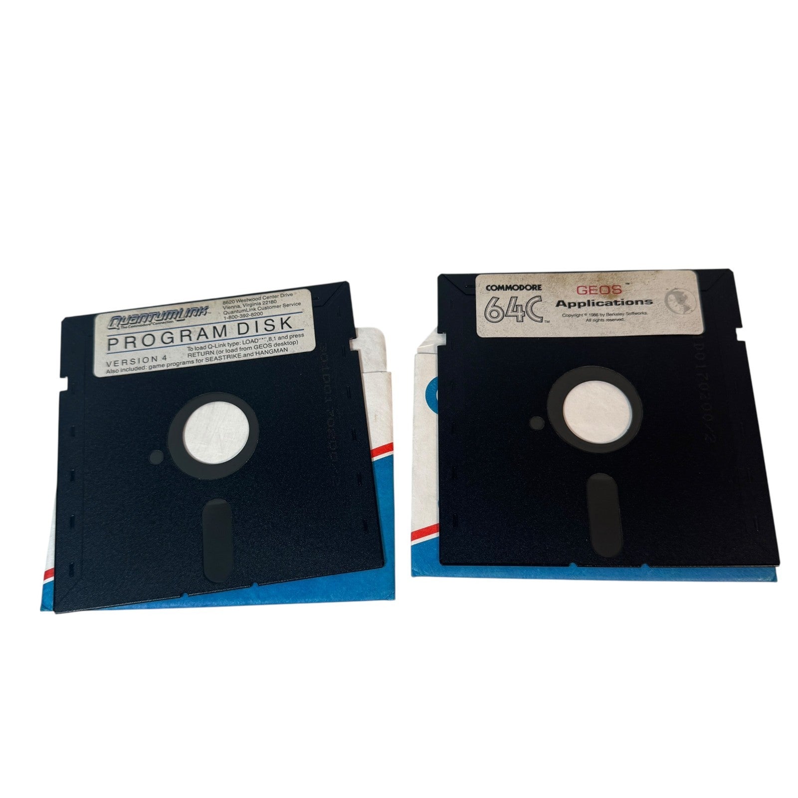 Vintage Commodore 64C GEOS & System Back-up System Disks w/ Applications v 1.3