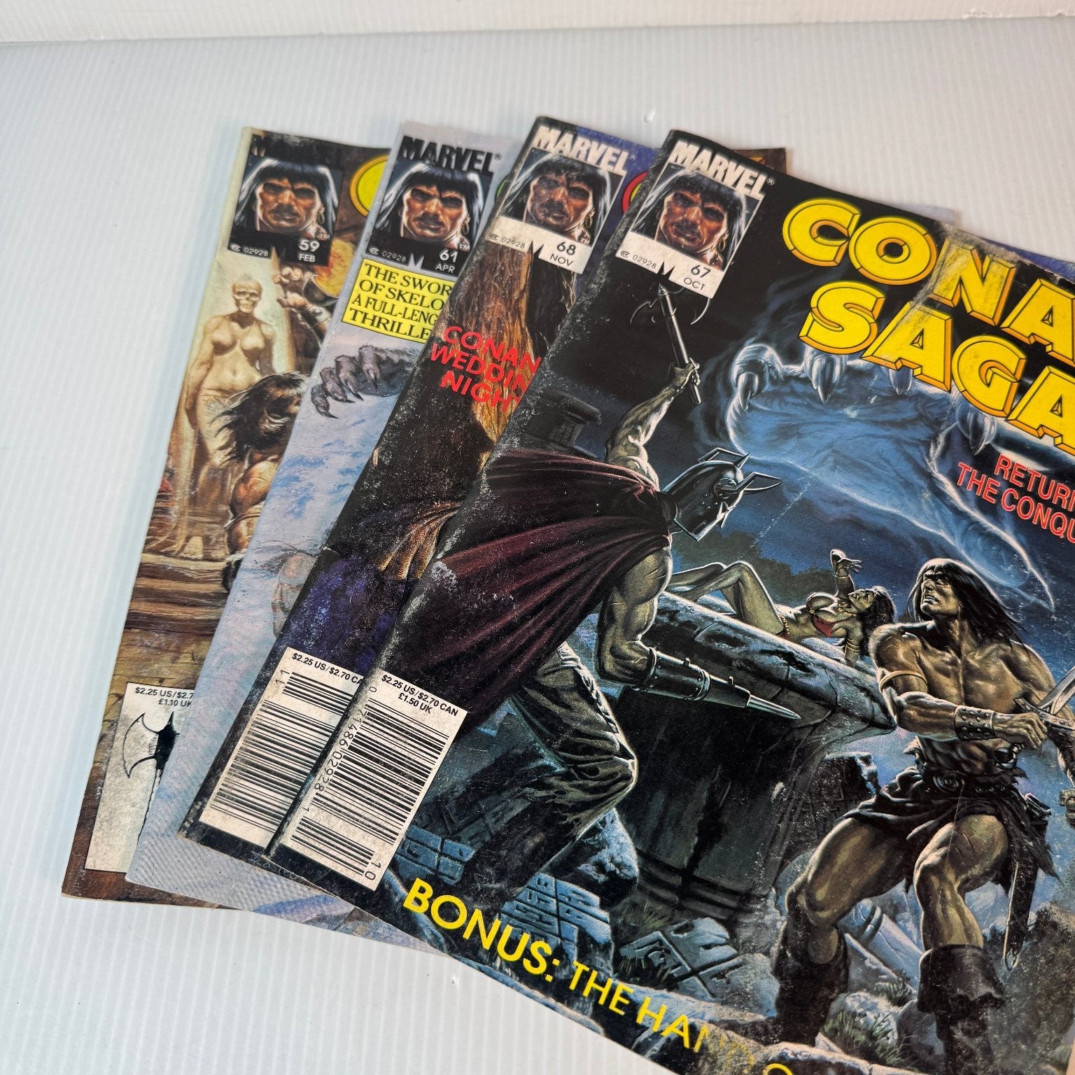 Conan Saga #59 61 67 68 Marvel Comic Book 1987 Vintage