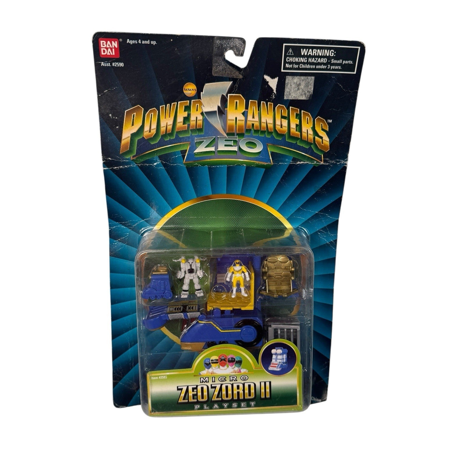 Power Rangers Zeo Yellow Ranger's Zeo Zord II Micro Playset 1996 with Box Wear