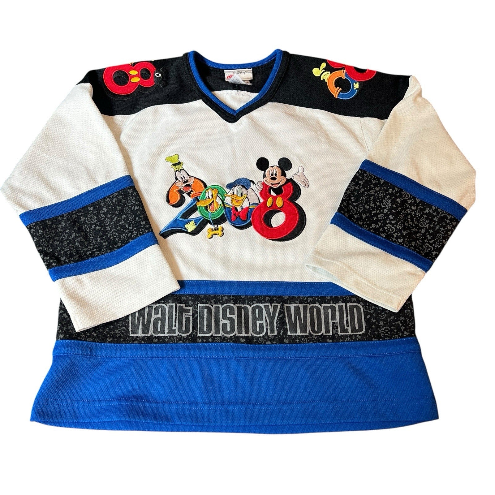 Walt Disney World 2008 Hockey Jersey Mickey & Friends Design Youth XL