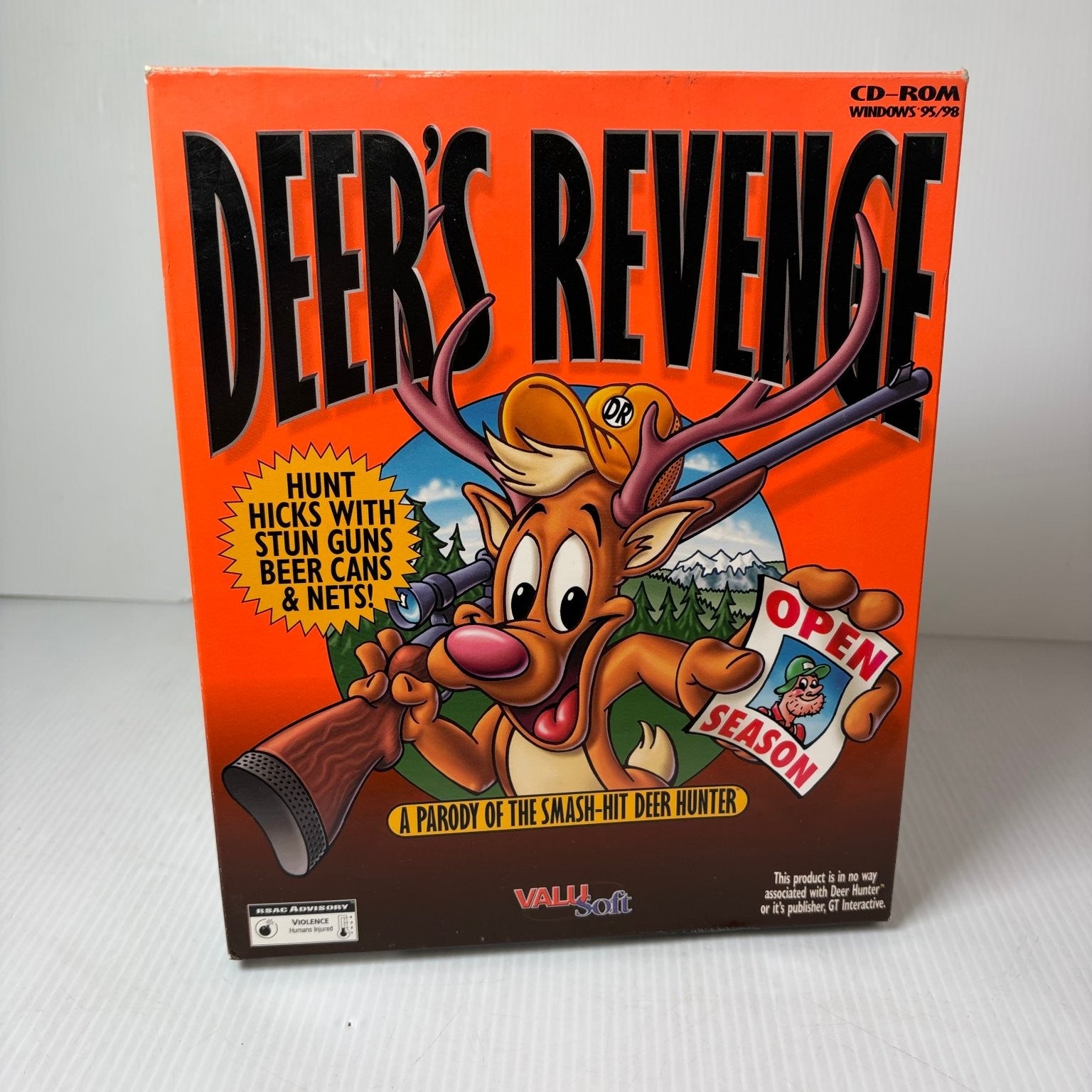 Deer's Revenge Big Box PC CD-ROM Windows 95/98 Video Game ValuSoft FPS Parody