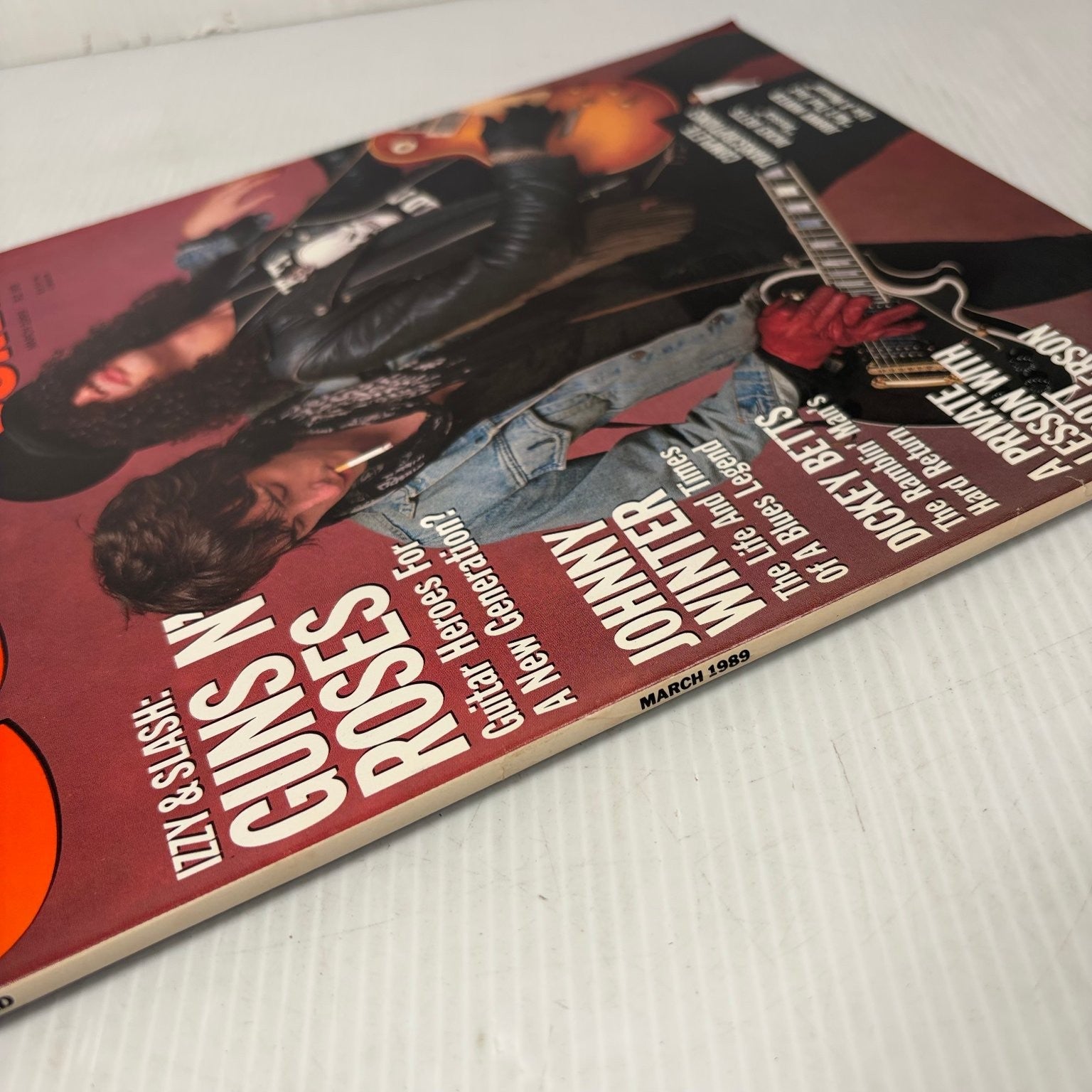 Guitar World Magazine March 1989 Guns N' Roses Izzy Slash Johnny Winter