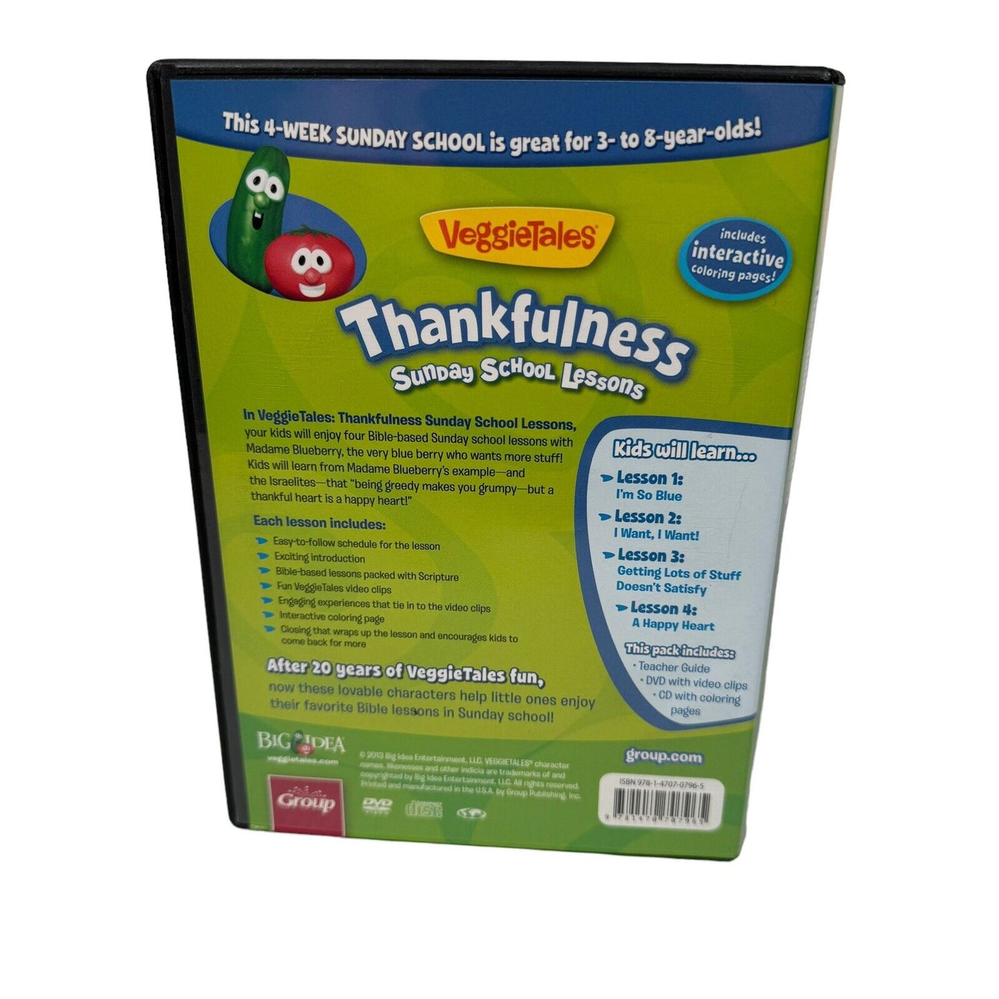 Veggie Tales: THANKFULNESS 4 Sunday School Lessons Group Publishing Rare DVD Set