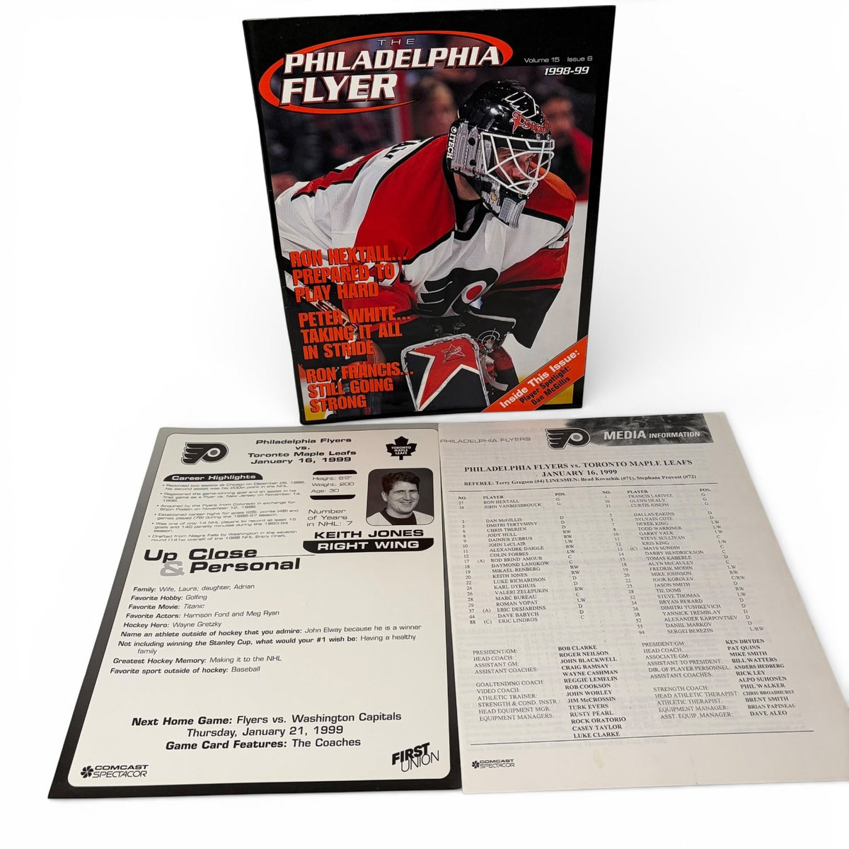 The Philadelphia Flyer Magazine 1998-99 Vol 15 Issue 6 w/ Game Program 1/16/1999