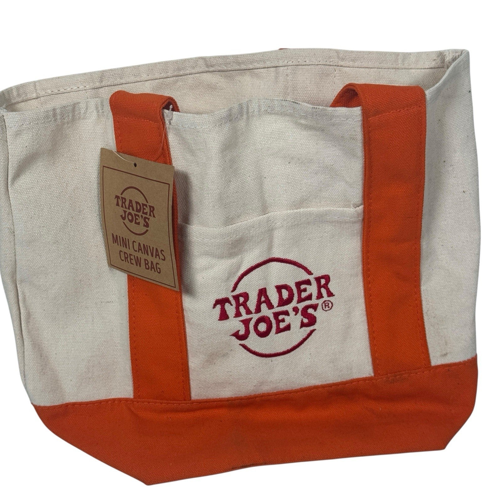Trader Joe’s Crew Exclusive Mini Tote Bag Orange With Tag