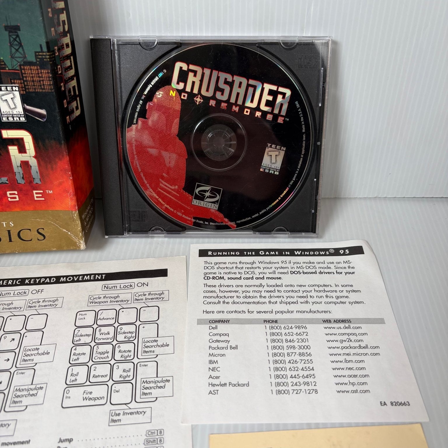 Crusader No Remorse CD-ROM Classics PC Big Box Action Shooter Video Game