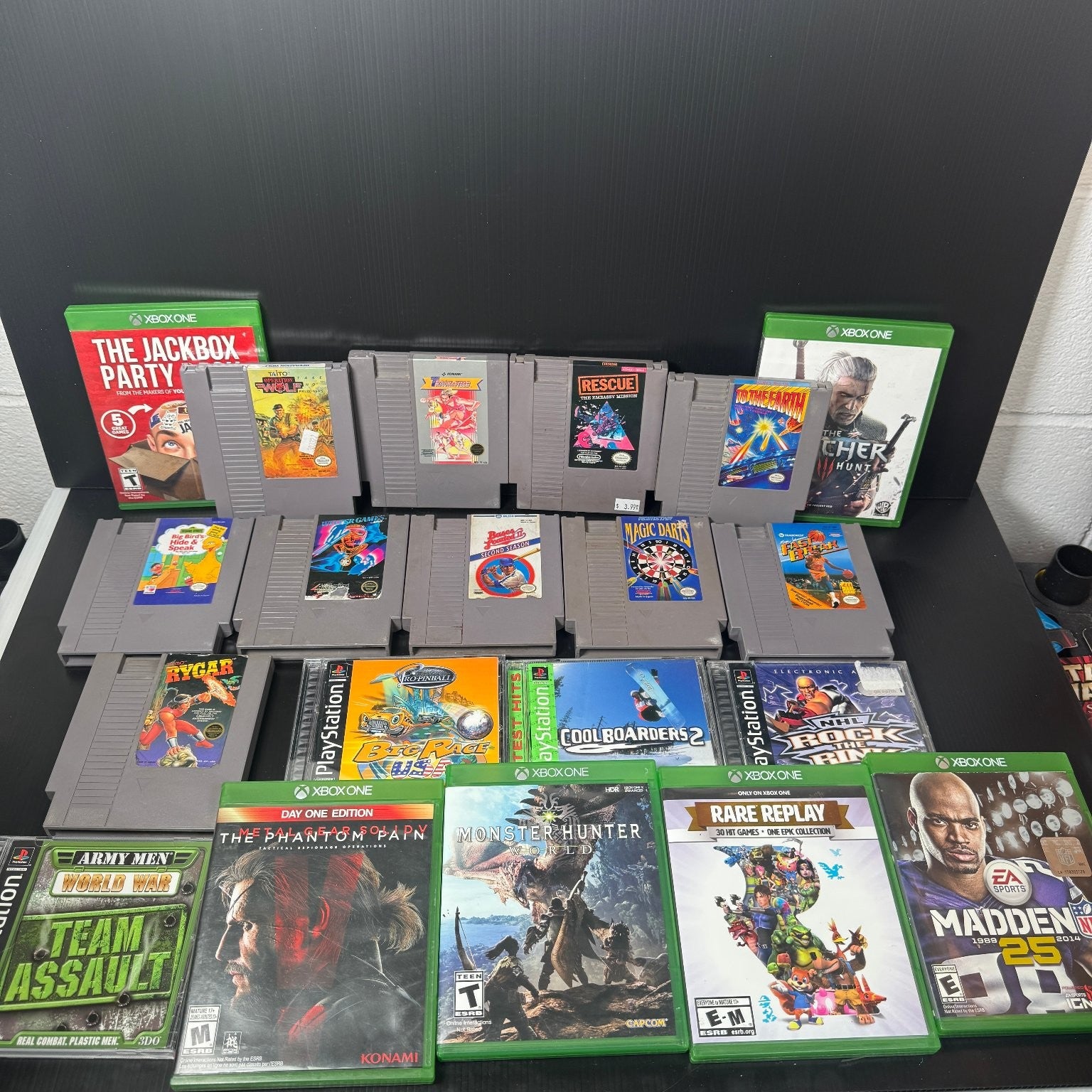 Mixed Lot of 20 NES, PS1 & Xbox One Games Rygar, Rare Replay, Witcher III & More