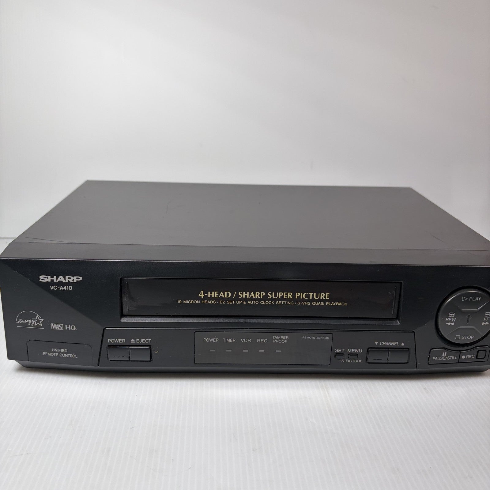 SHARP VC-A410U 4-Head VHS HQ VCR Player Recorder S-VHS Quasi Playback