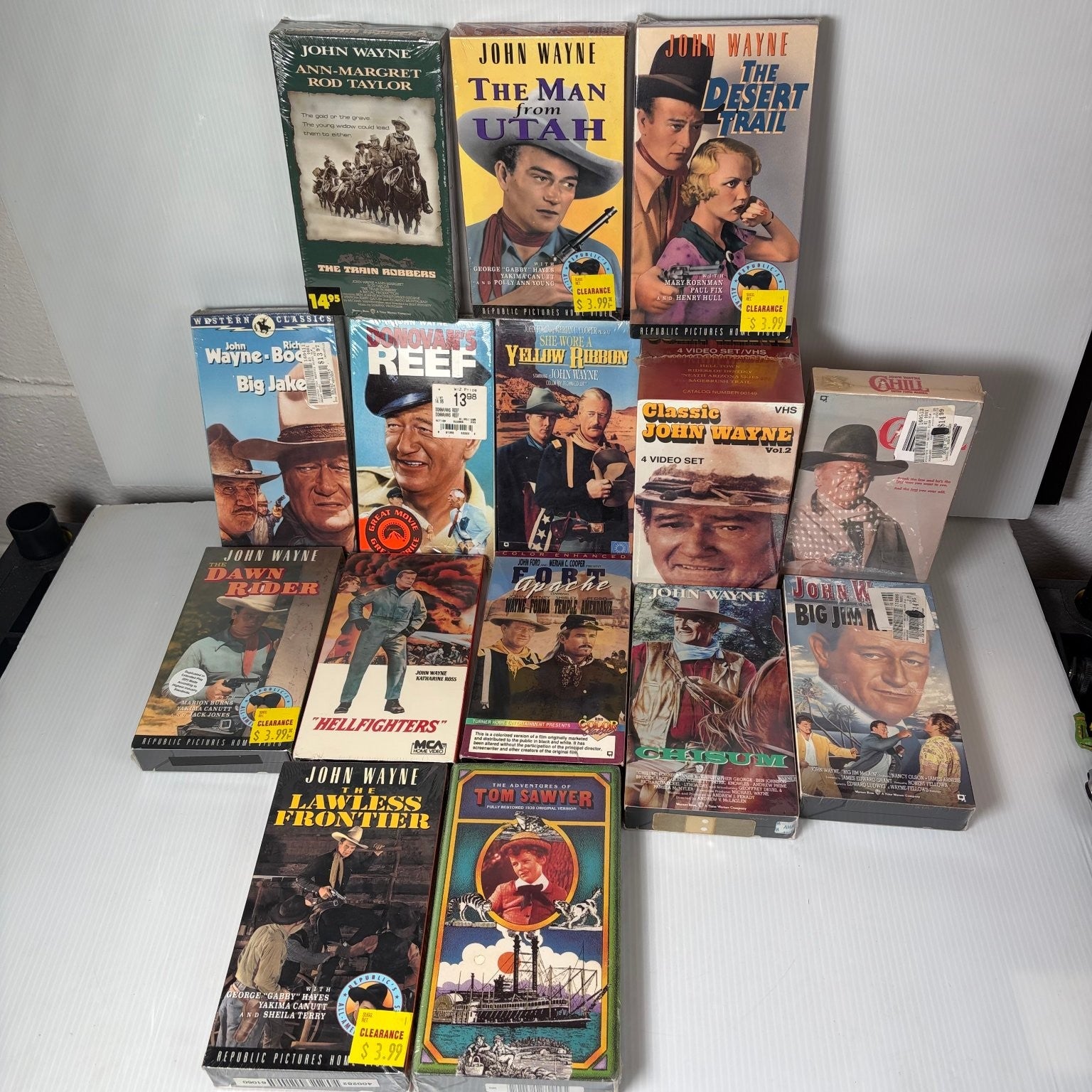 Lot of 18 Sealed John Wayne Classic Western Movies on VHS