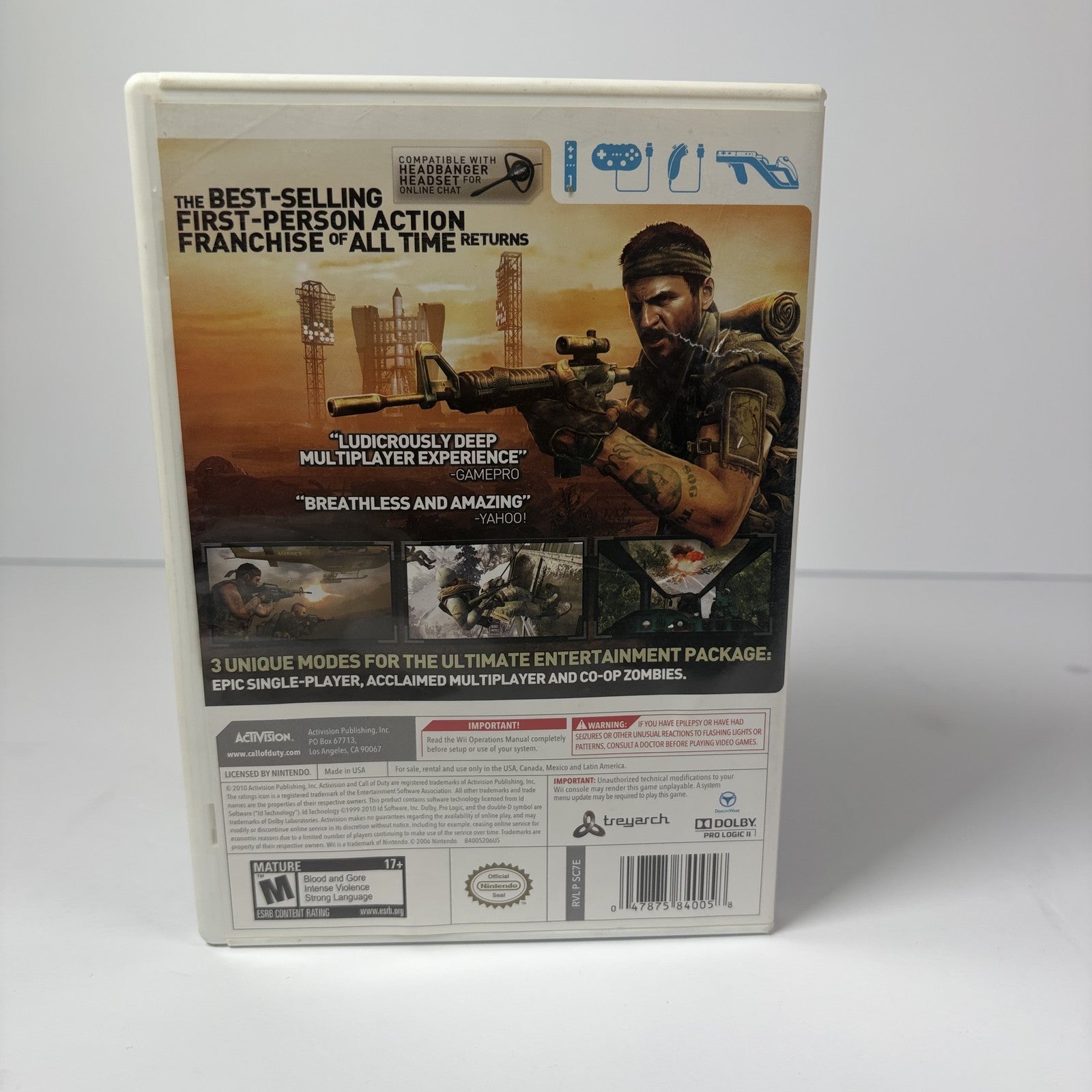 Call of Duty Black Ops (Nintendo Wii, 2010) Complete CIB Wi-Fi Compatible