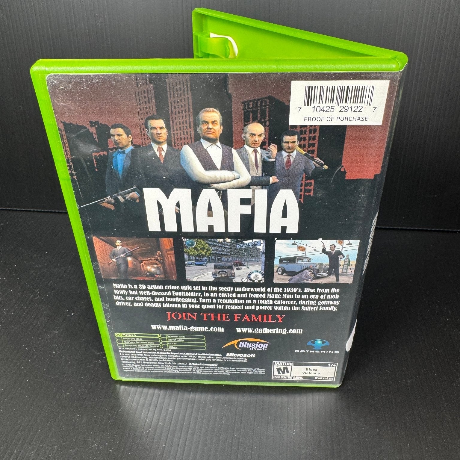 Mafia Standard Edition Xbox Video Game M Rated Crime Action w/ Original Case