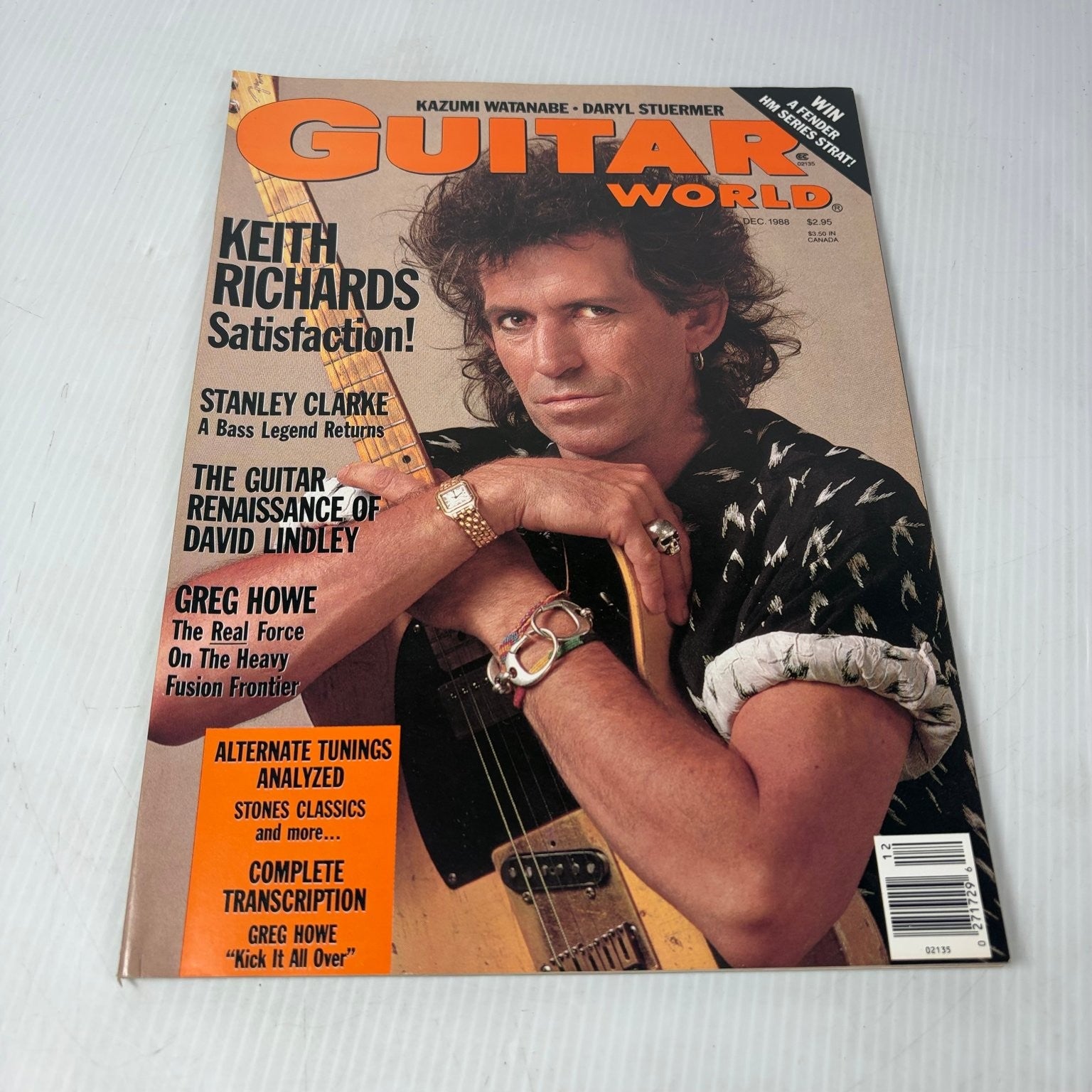Guitar World Magazine December 1988 Keith Richards Rolling Stones Music