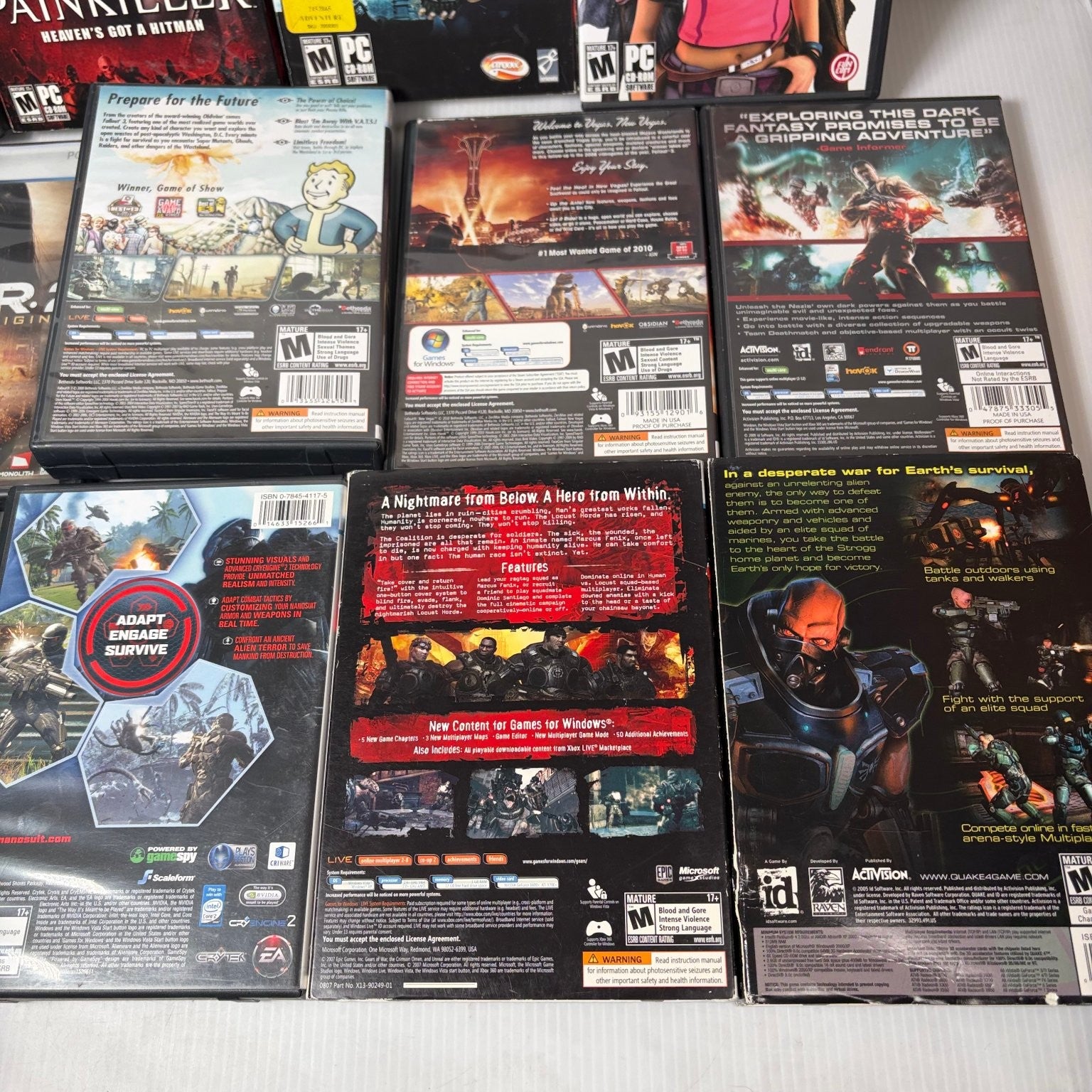 Lot of 19 Classic FPS PC Games Fallout 3 Painkiller Gears of War Quake 4 & More