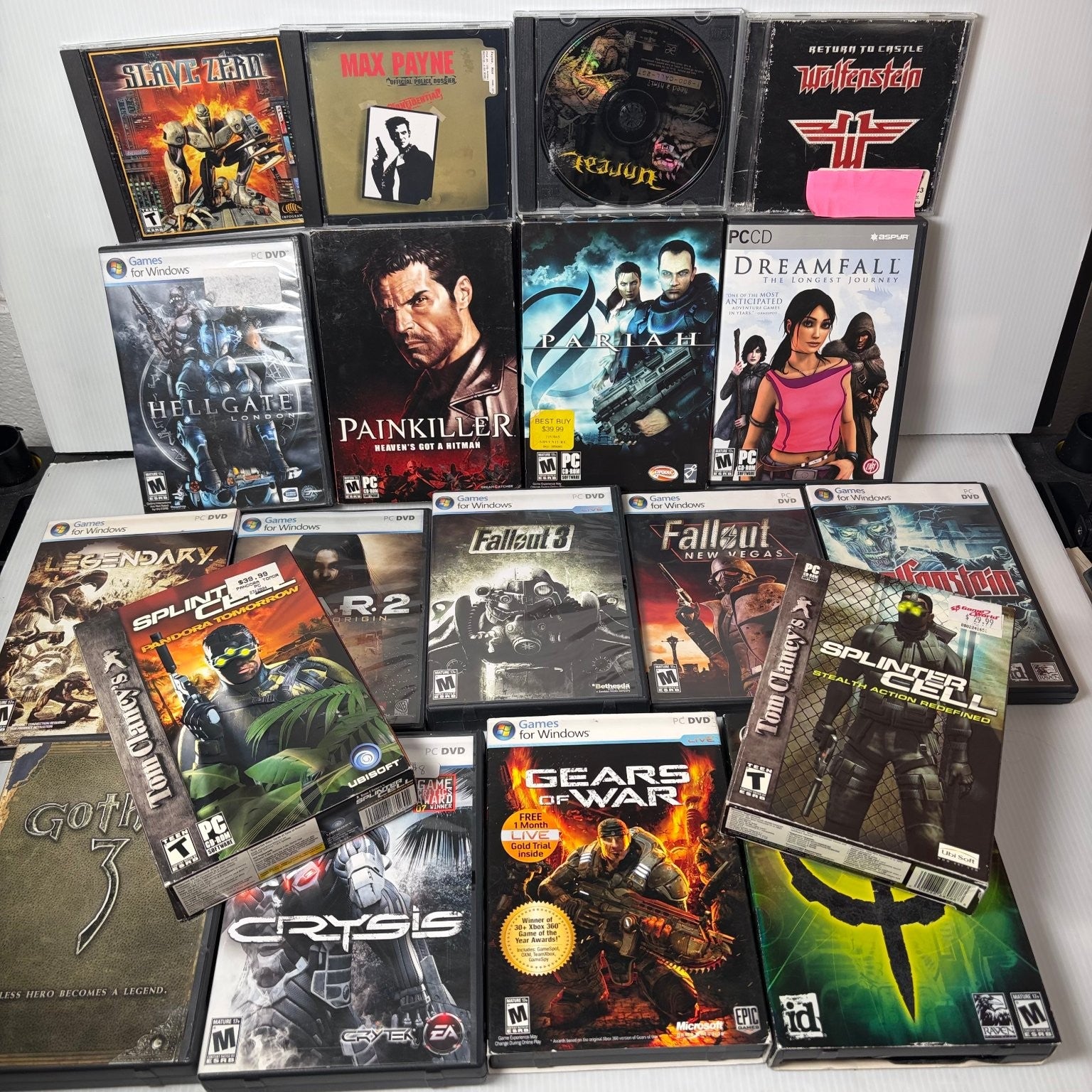 Lot of 19 Classic FPS PC Games Fallout 3 Painkiller Gears of War Quake 4 & More