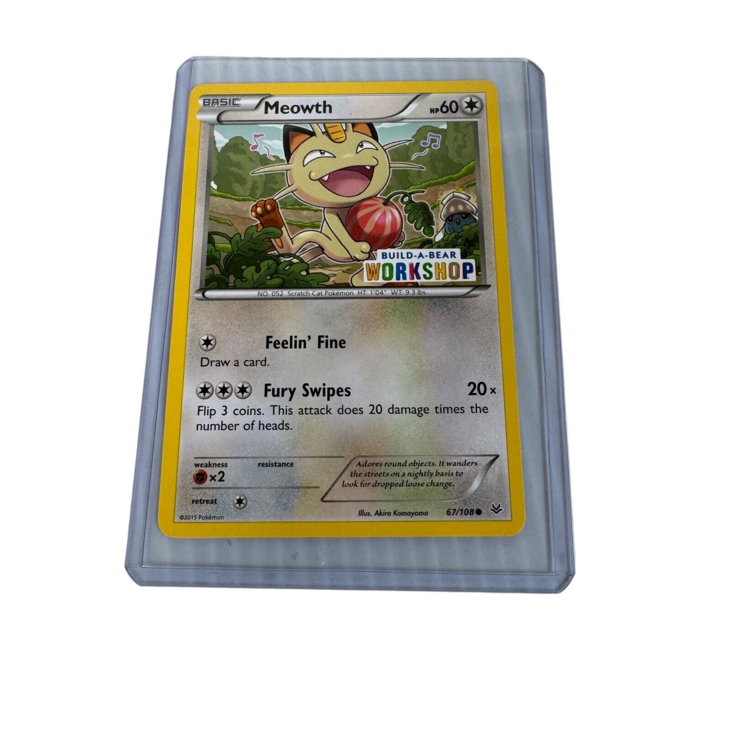 Build-a-Bear Meowth Pokemon Card Promo Trading Card 2015