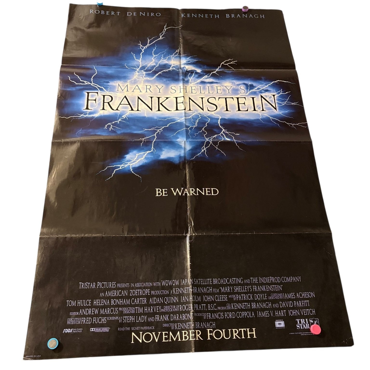 Mary Shelley's Frankenstein 1994 One Sheet Movie Poster US Printed Monsters