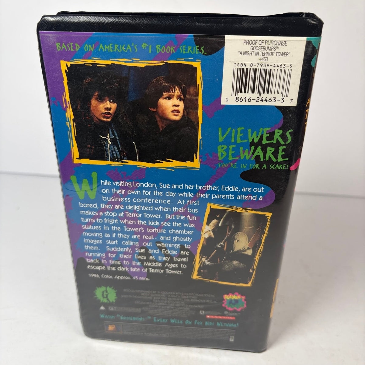 Goosebumps: A Night in Terror Tower VHS 1996 Kids Horror Fox w/ Promo Card