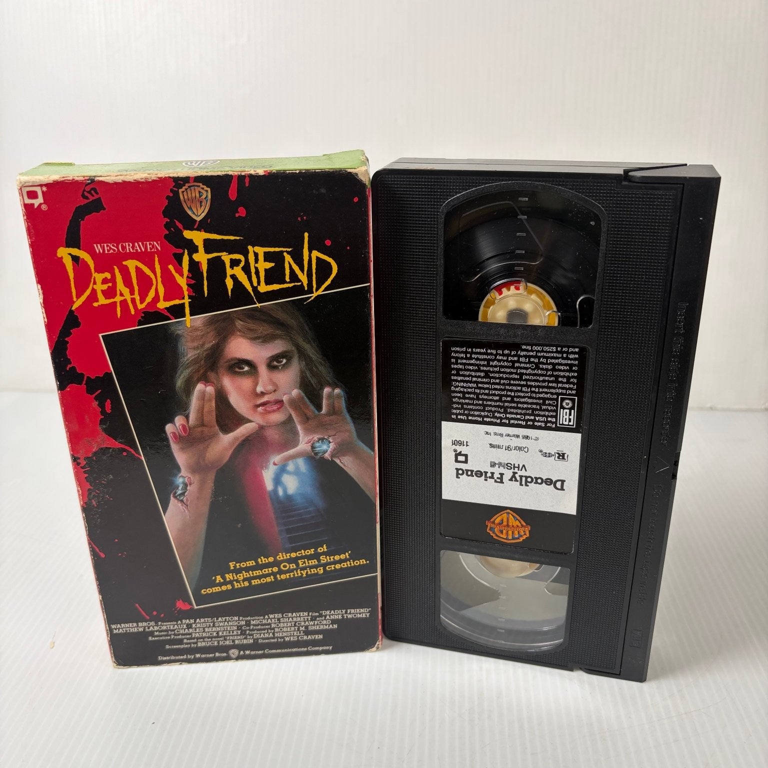 Deadly Friend VHS 1986 Horror Wes Craven Warner Home Video