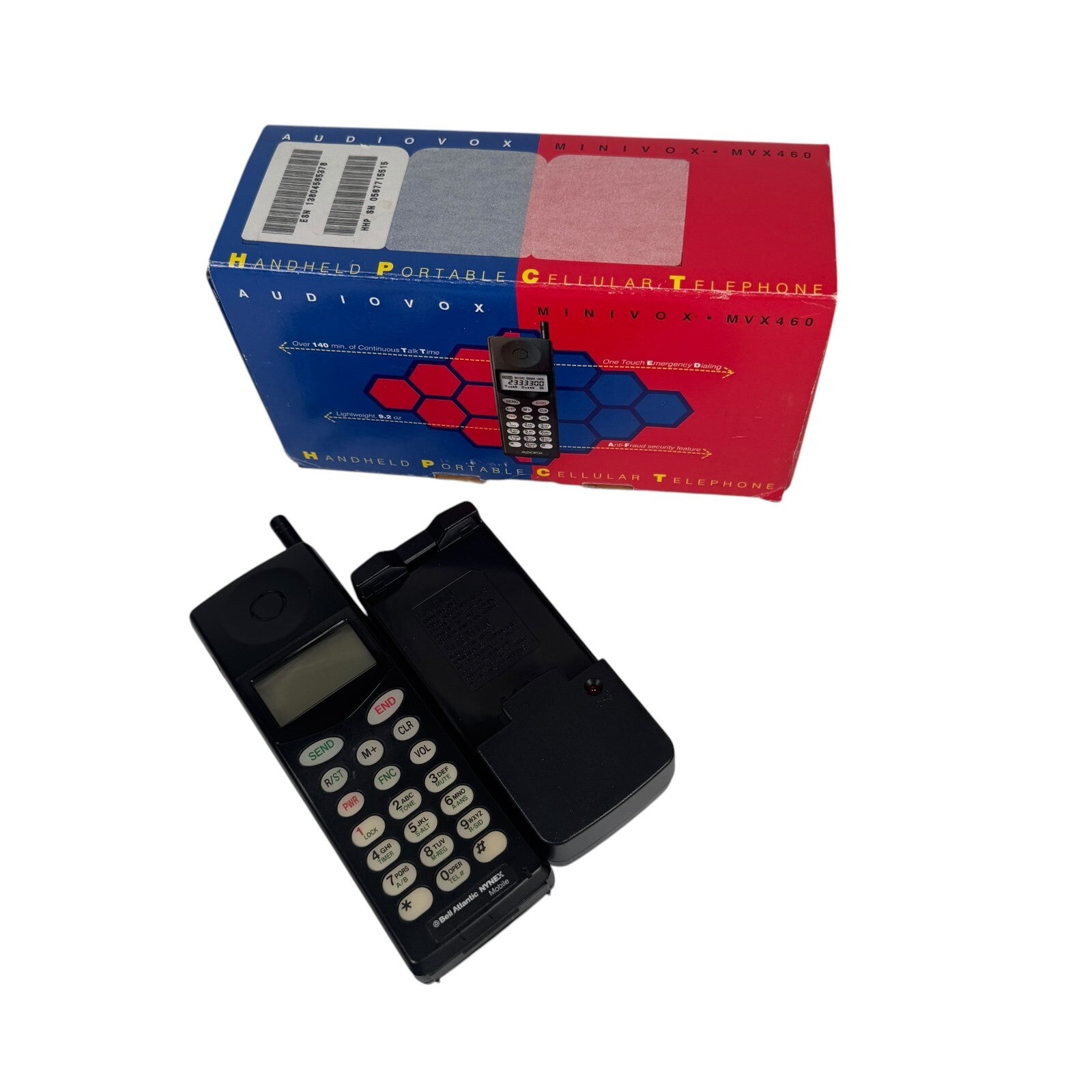 Audiovox Minivox Mvx460 handheld portable VTG cellphone carphone AS IS Untested