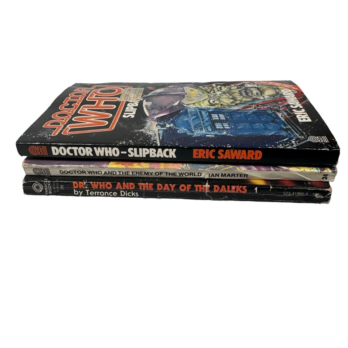 Lot Of 3 Doctor Who VTG 1970s / 1980s Paperback Sci-Fi Novels Slipback & More