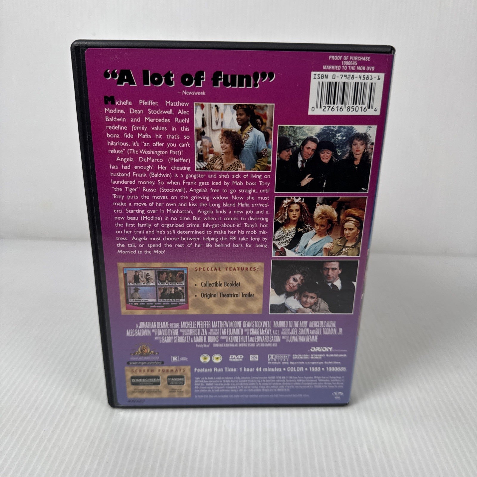 Married to the Mob (DVD, 2000) Michelle Pfeiffer