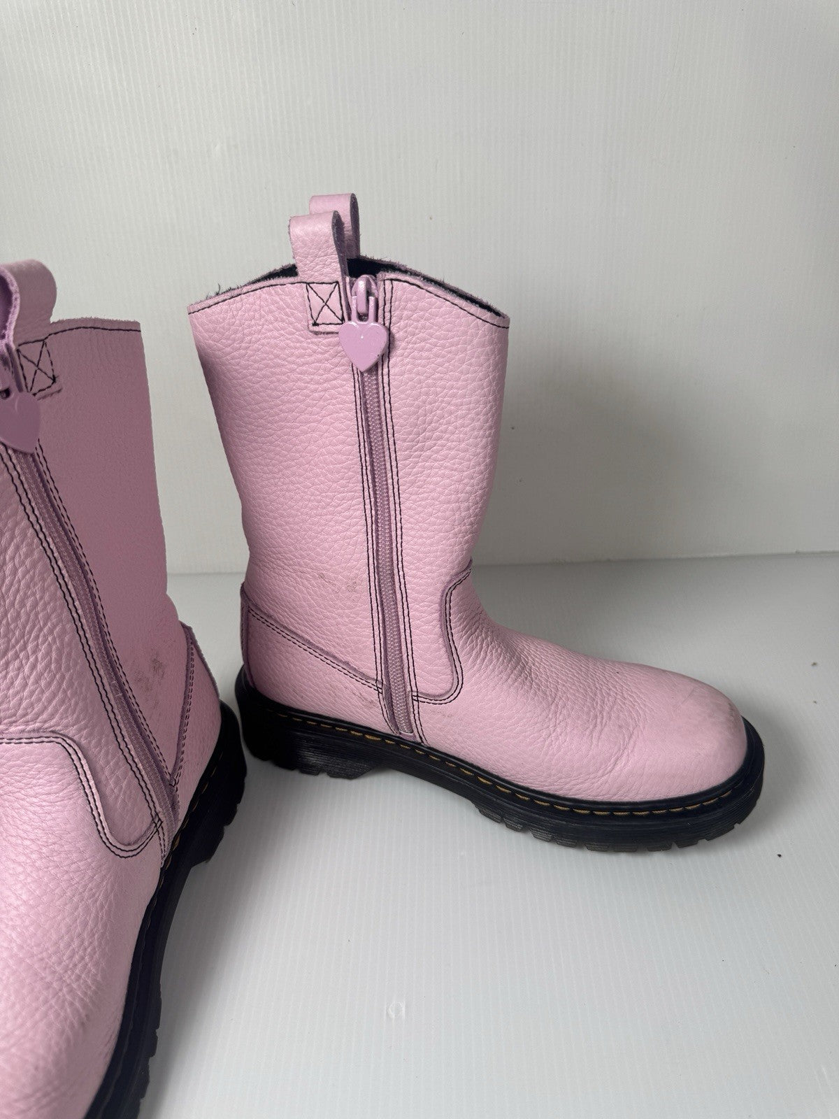 Doc Martens Bex Heart P-O Boot, Pale Pink-Black Women’s Size 5 (EU 36)