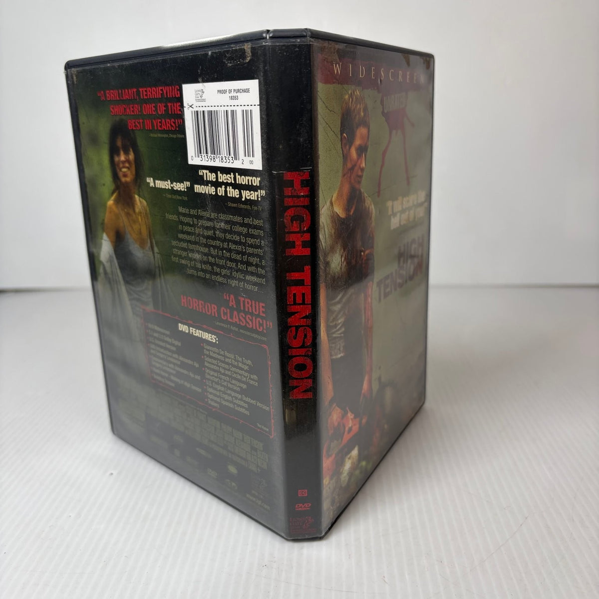 High Tension DVD 2003 Unrated Widescreen Alexandre Aja Horror Thriller