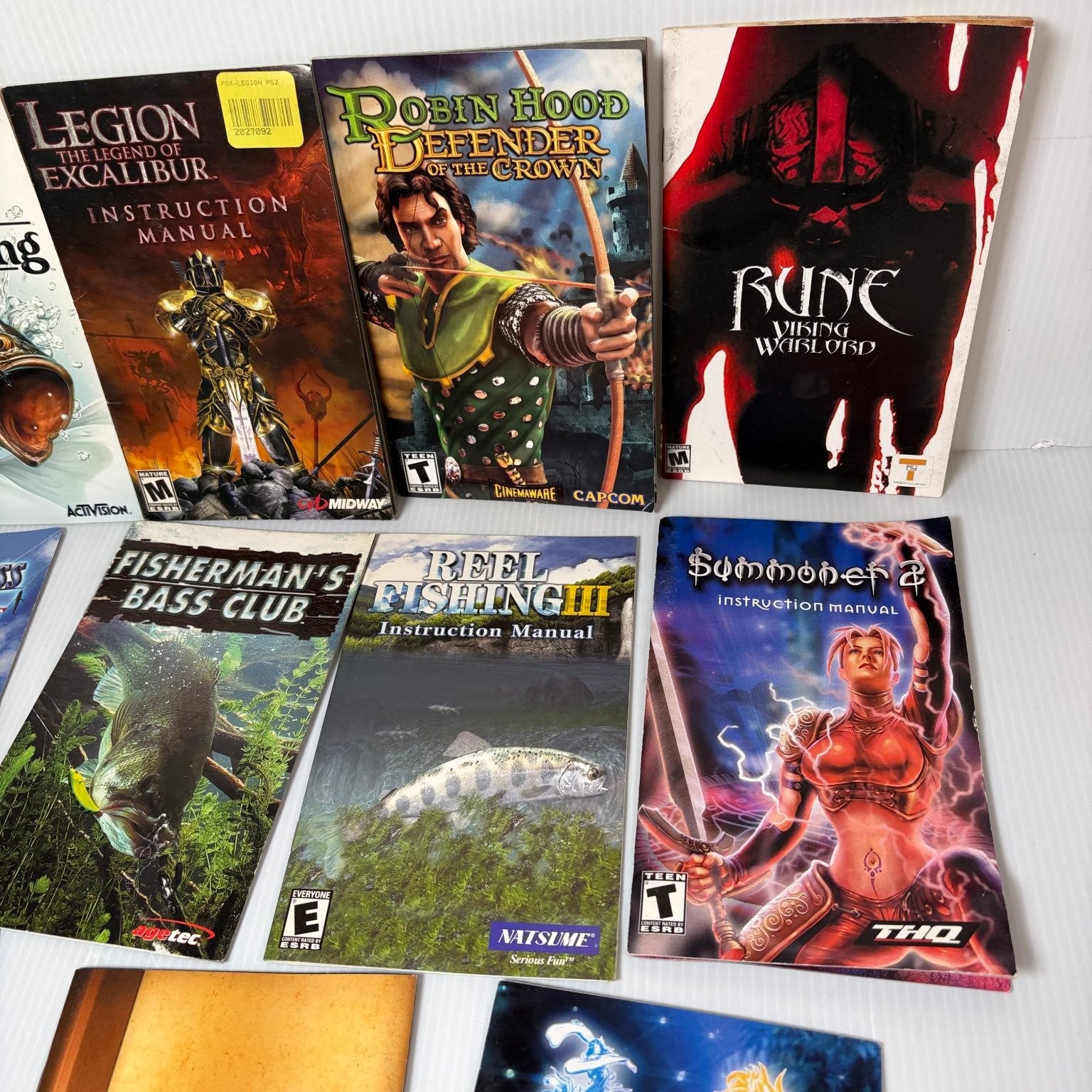 Lot of 11 Playstation 2 Manuals Rune, Excalibur, Mark of Kri, Summoner 2 & More