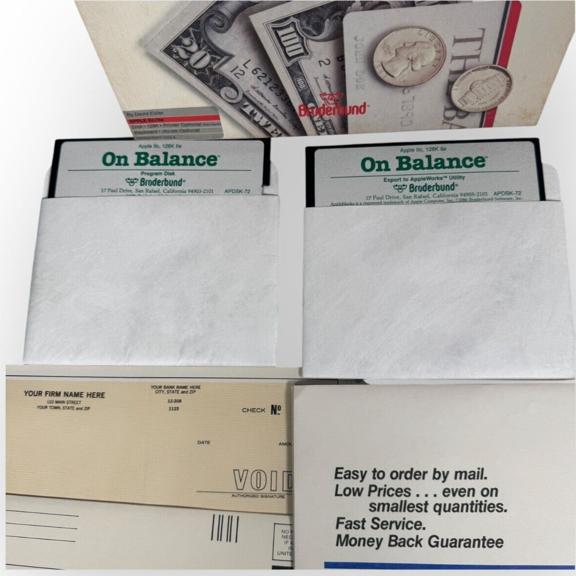 On Balance Broderbund VTG Money Management Software for Apple IIc 5.25" Floppy